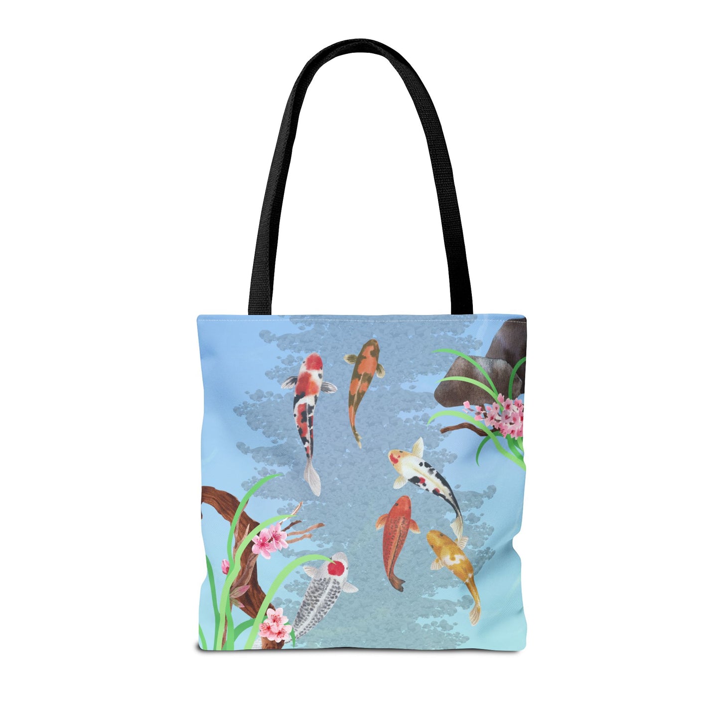 Koi Fish Swimming—Nature Scenery (poly tote bag)