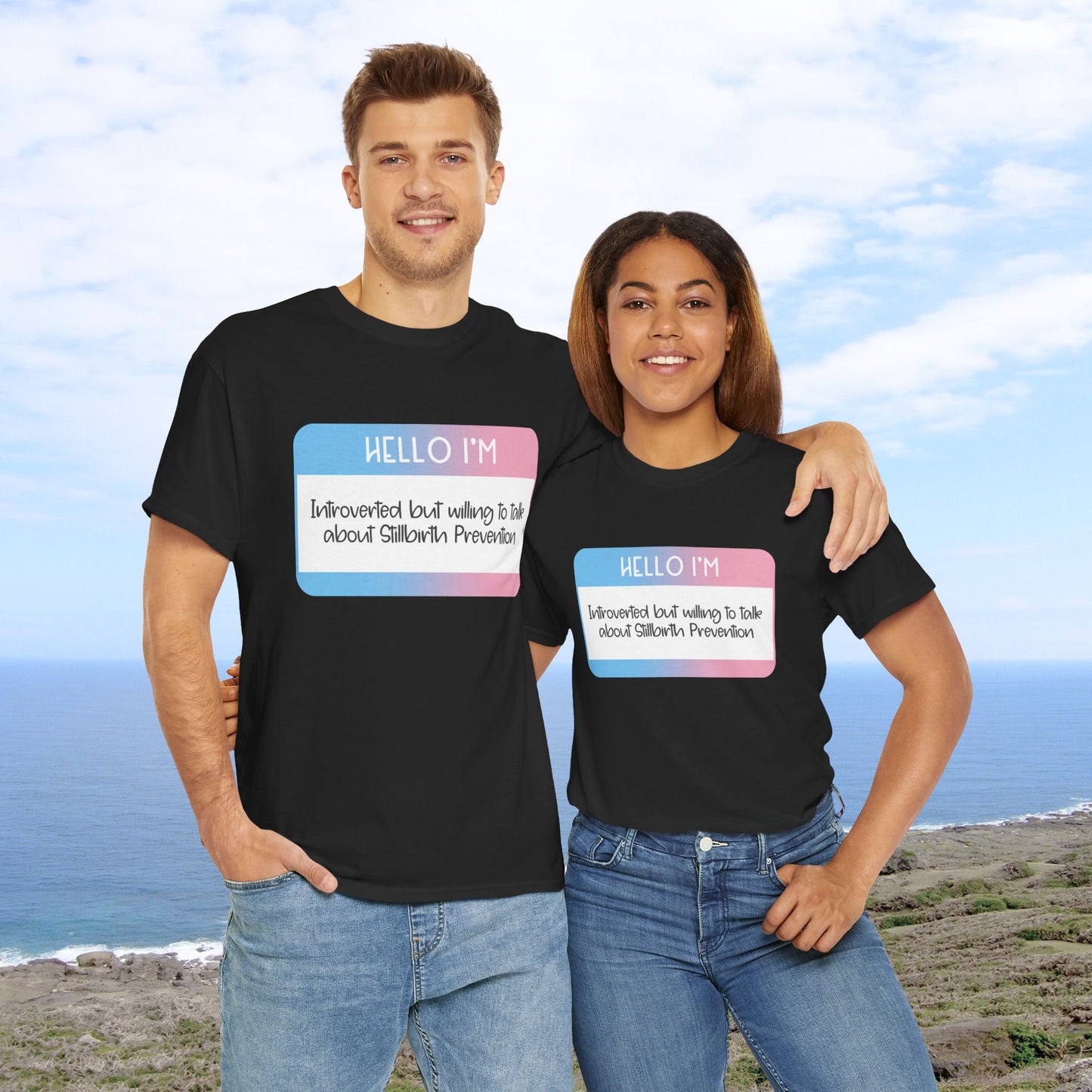Hello I'm Introverted but Willing to Talk about Stillbirth Prevention—Baby Loss Awareness (unisex t-shirt)