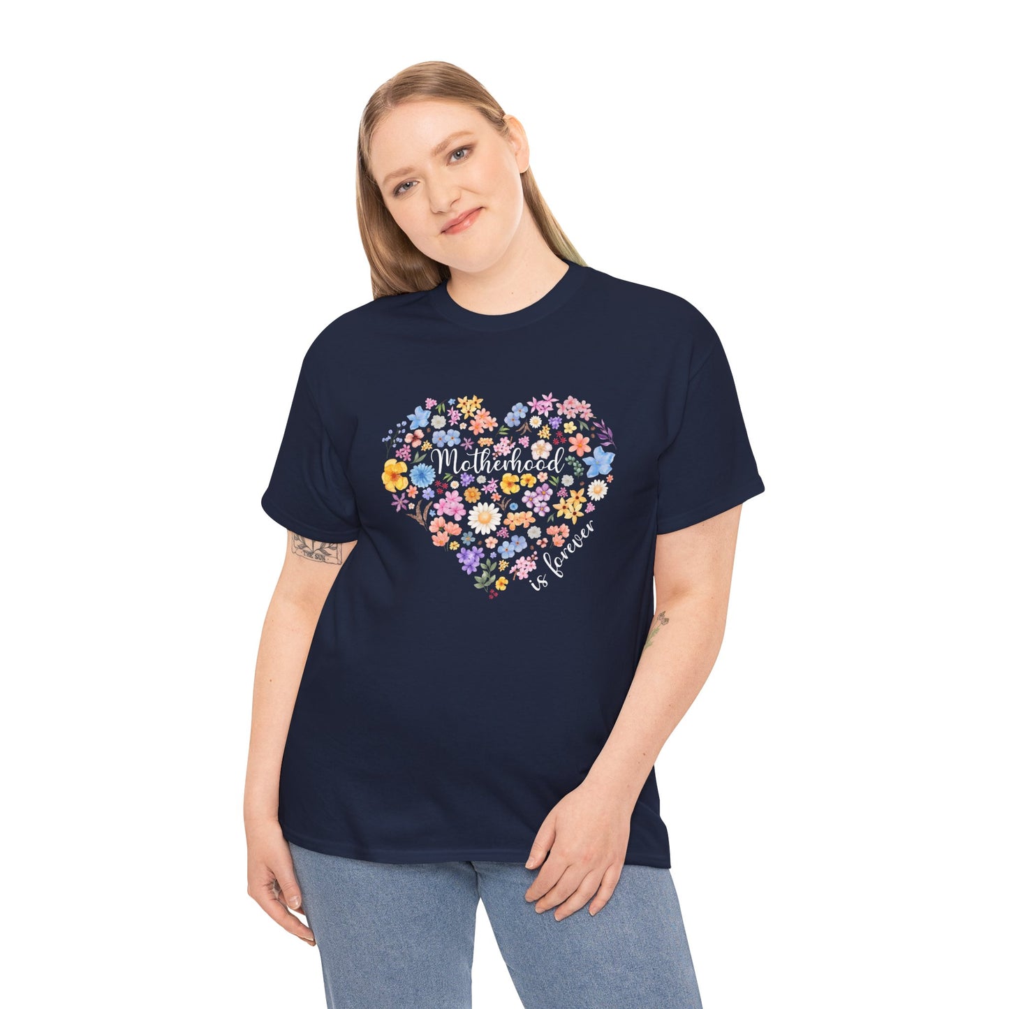 Floral Heart Motherhood/Fatherhood is Forever—Baby Loss Remembrance (unisex t-shirt)