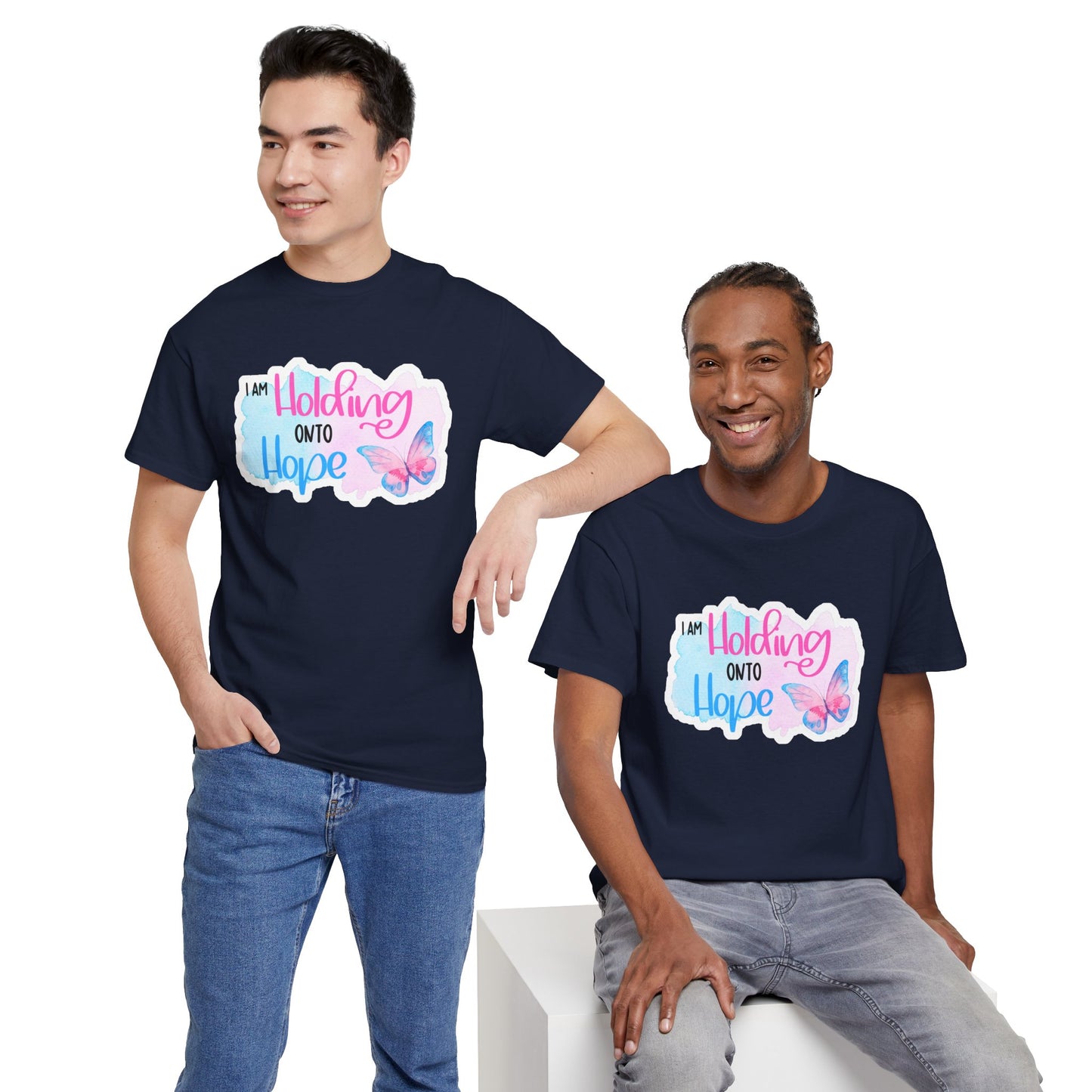 I am Holding onto Hope w/Butterfly—Life after Pregnancy Loss (unisex T-shirt)