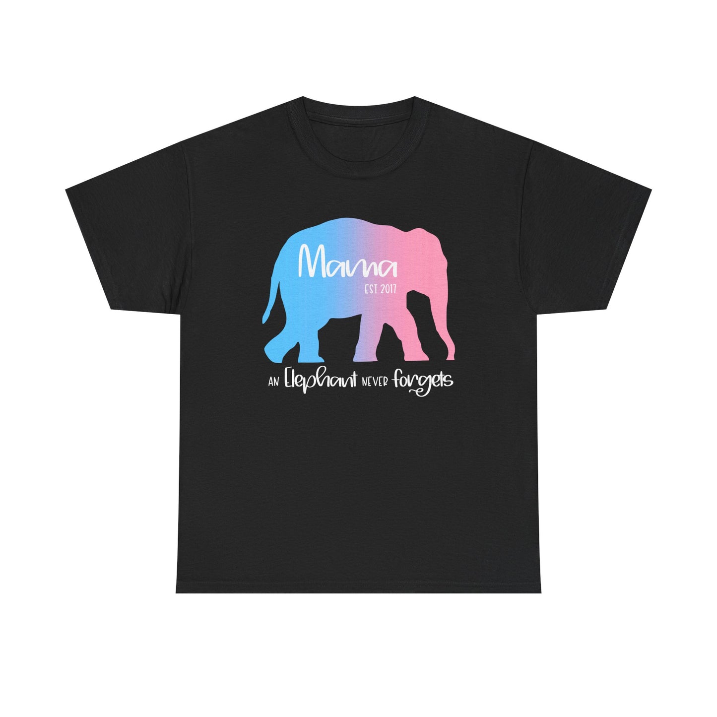 Mama/Papa Est Year Elephant Never Forgets—Baby Loss Remembrance (unisex t-shirt)