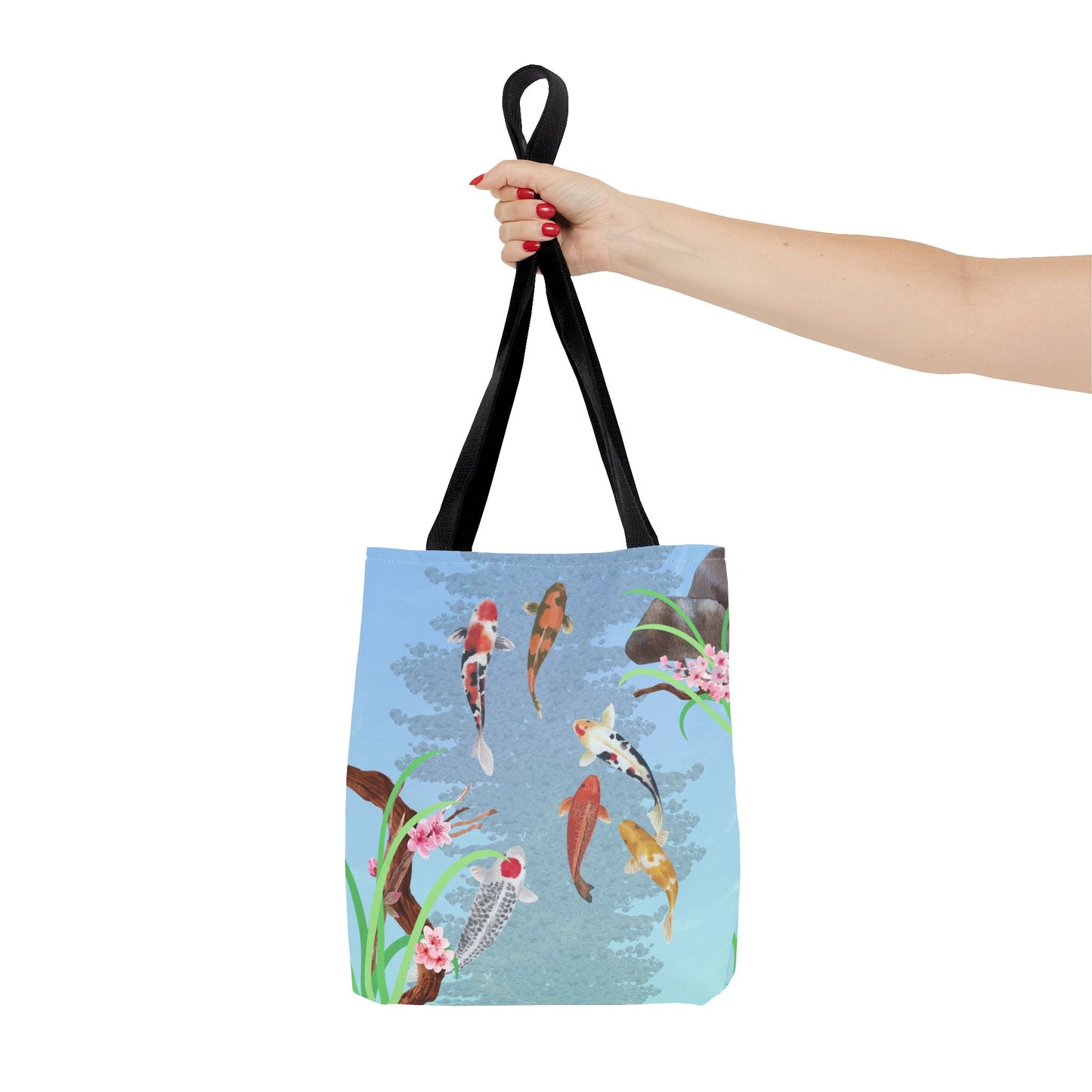 Koi Fish Swimming—Nature Scenery (poly tote bag)