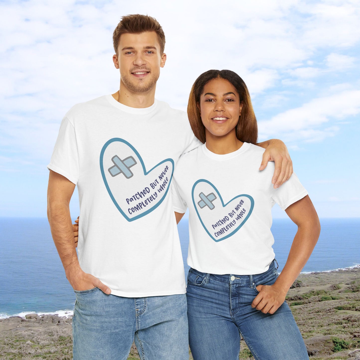 Patched but Never Completely Whole—Life after Tragedy, Trauma, or Loss (unisex t-shirt)
