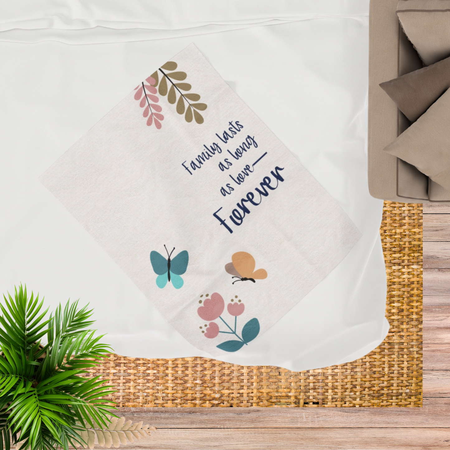 Family lasts as long as love—Forever…Baby Loss Remembrance (minky velveteen blanket)
