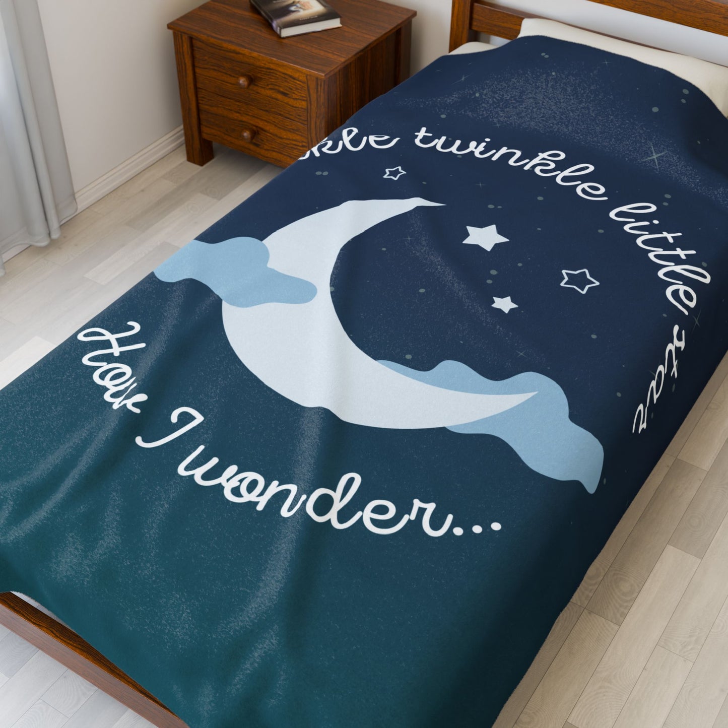 Twinkle twinkle little star, How I wonder—Baby Loss Remembrance (minky velveteen blanket)