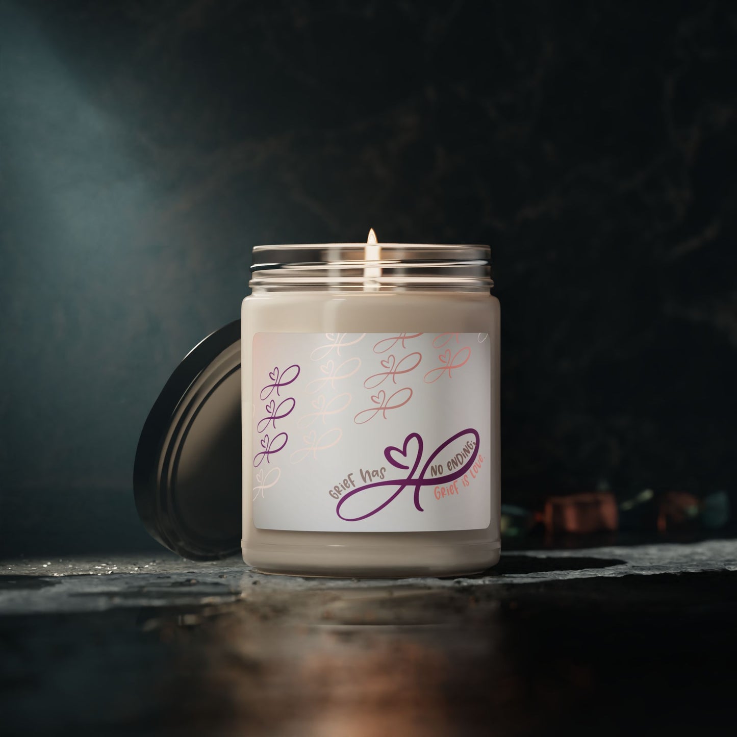 Grief has no ending; Grief is love—Grief Awareness and Education (9 oz soy candle)