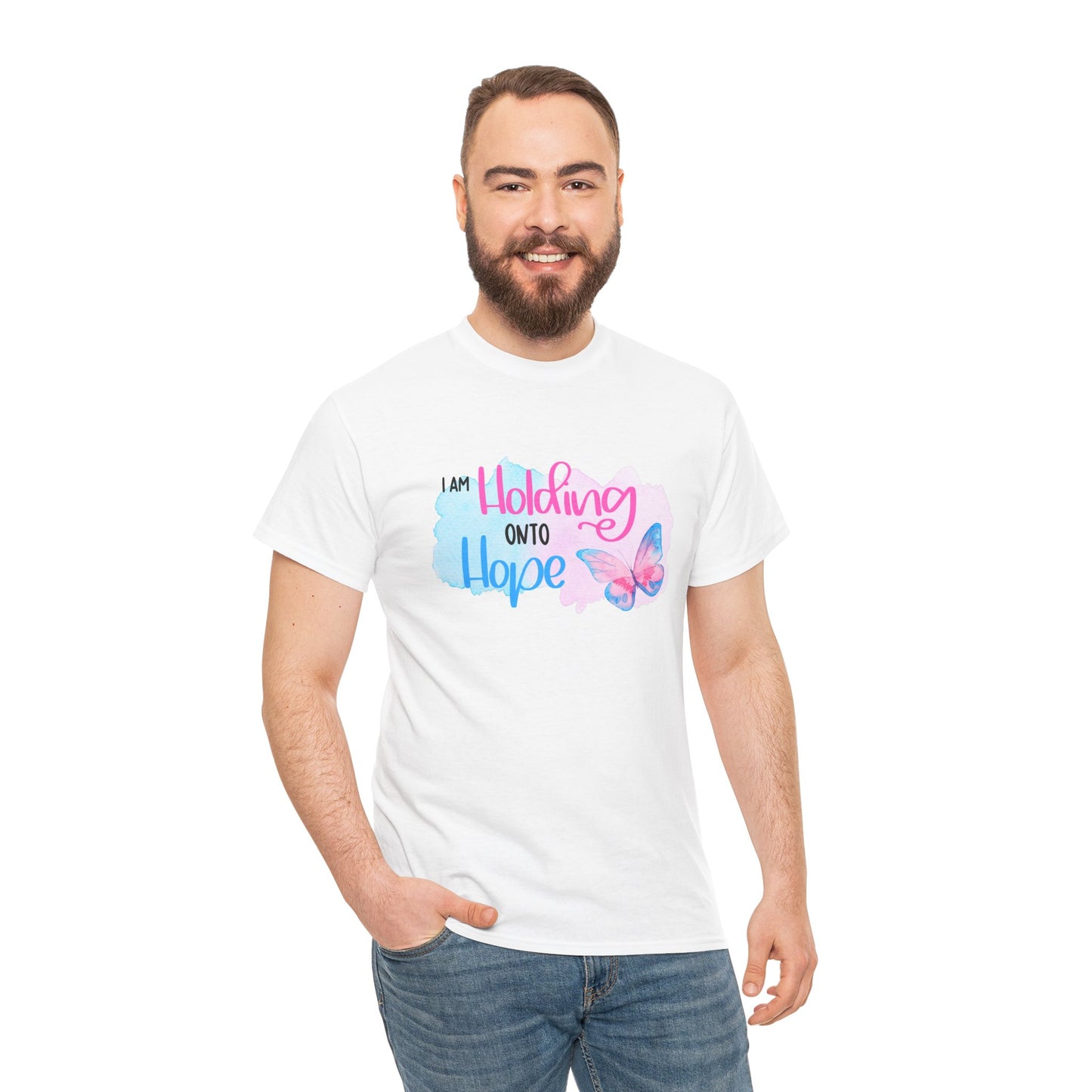 I am Holding onto Hope w/Butterfly—Life after Pregnancy Loss (unisex T-shirt)