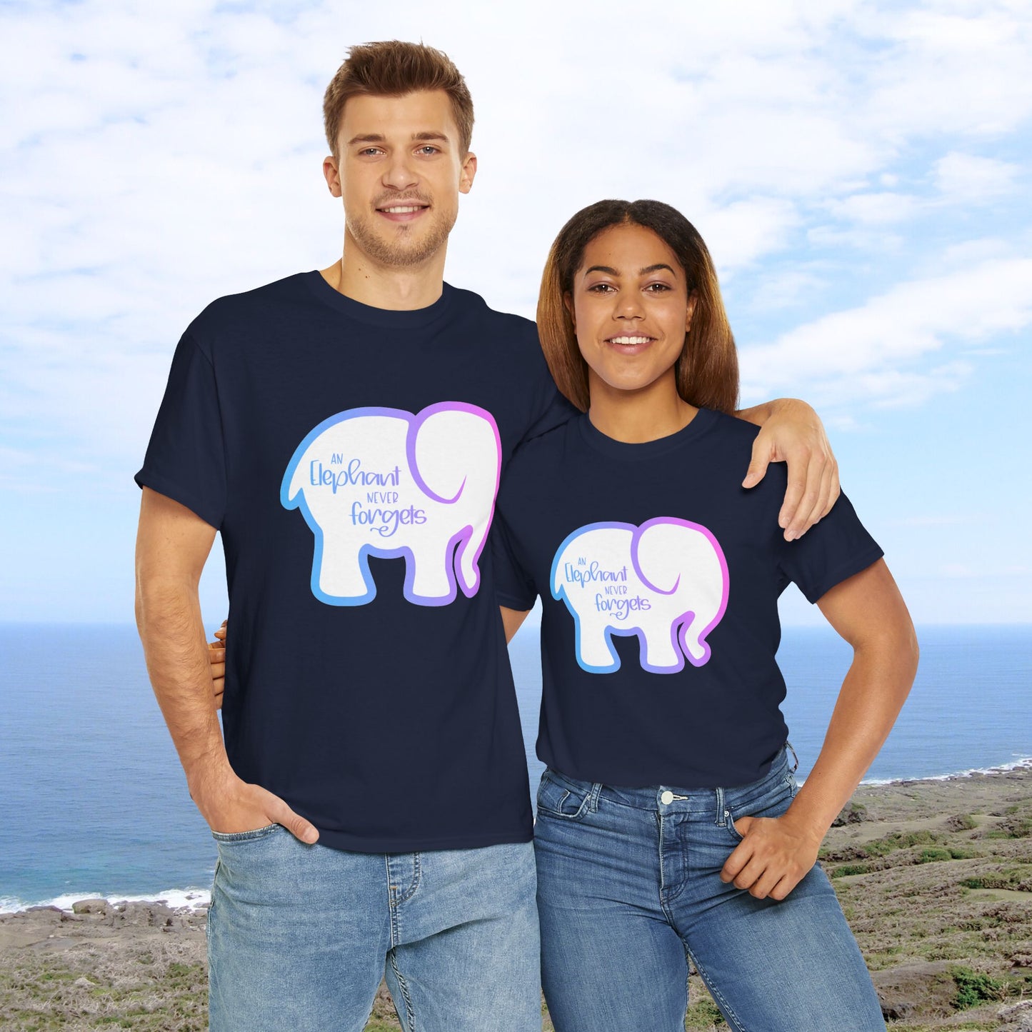Simple Elephant Never Forgets—Baby Loss Remembrance (unisex t-shirt)
