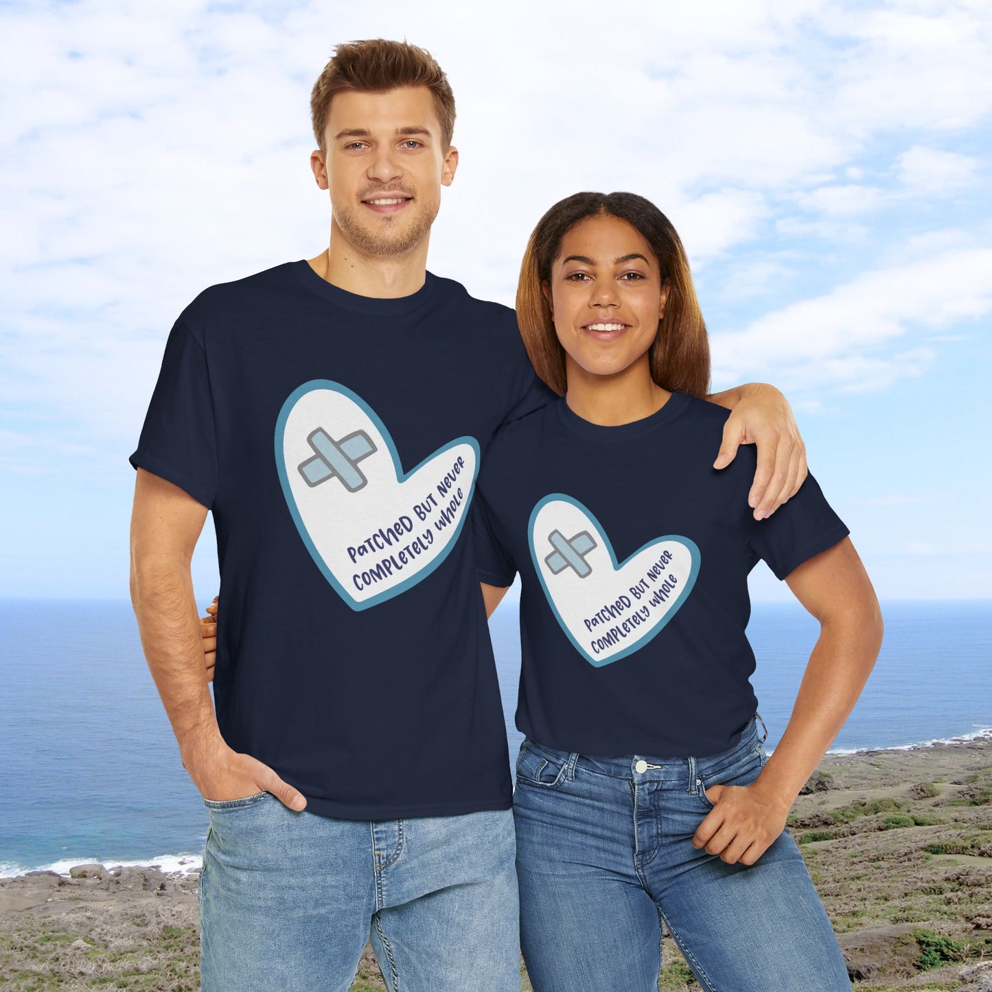 Patched but Never Completely Whole—Life after Tragedy, Trauma, or Loss (unisex t-shirt)
