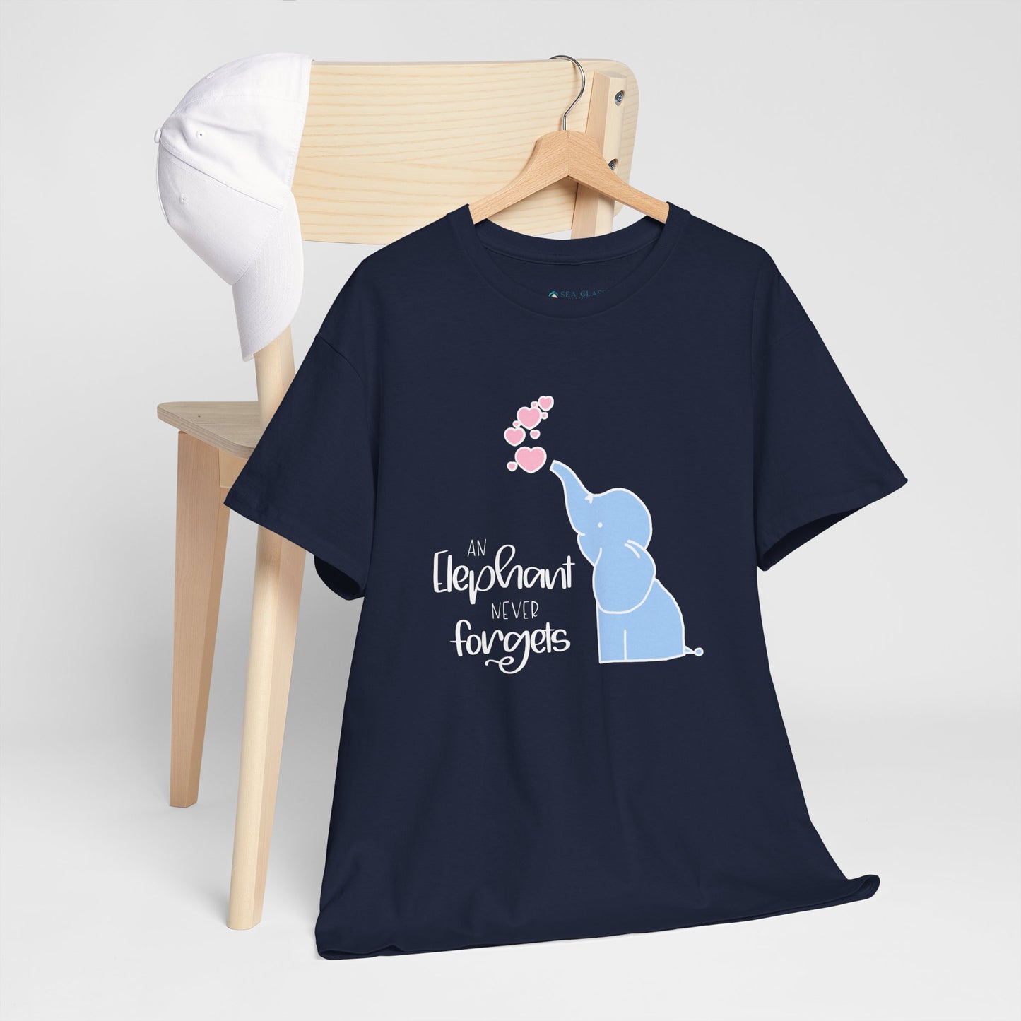 Cartoon Elephant Never Forgets—Baby Loss Remembrance (unisex t-shirt)