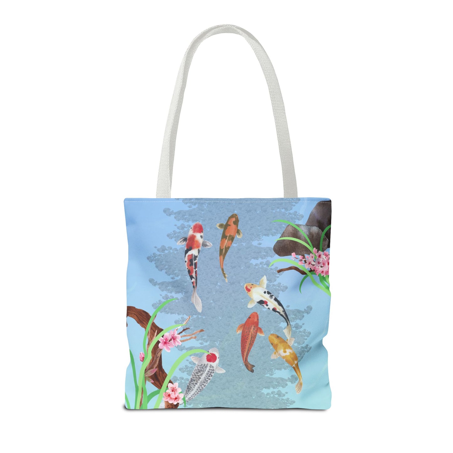 Koi Fish Swimming—Nature Scenery (poly tote bag)