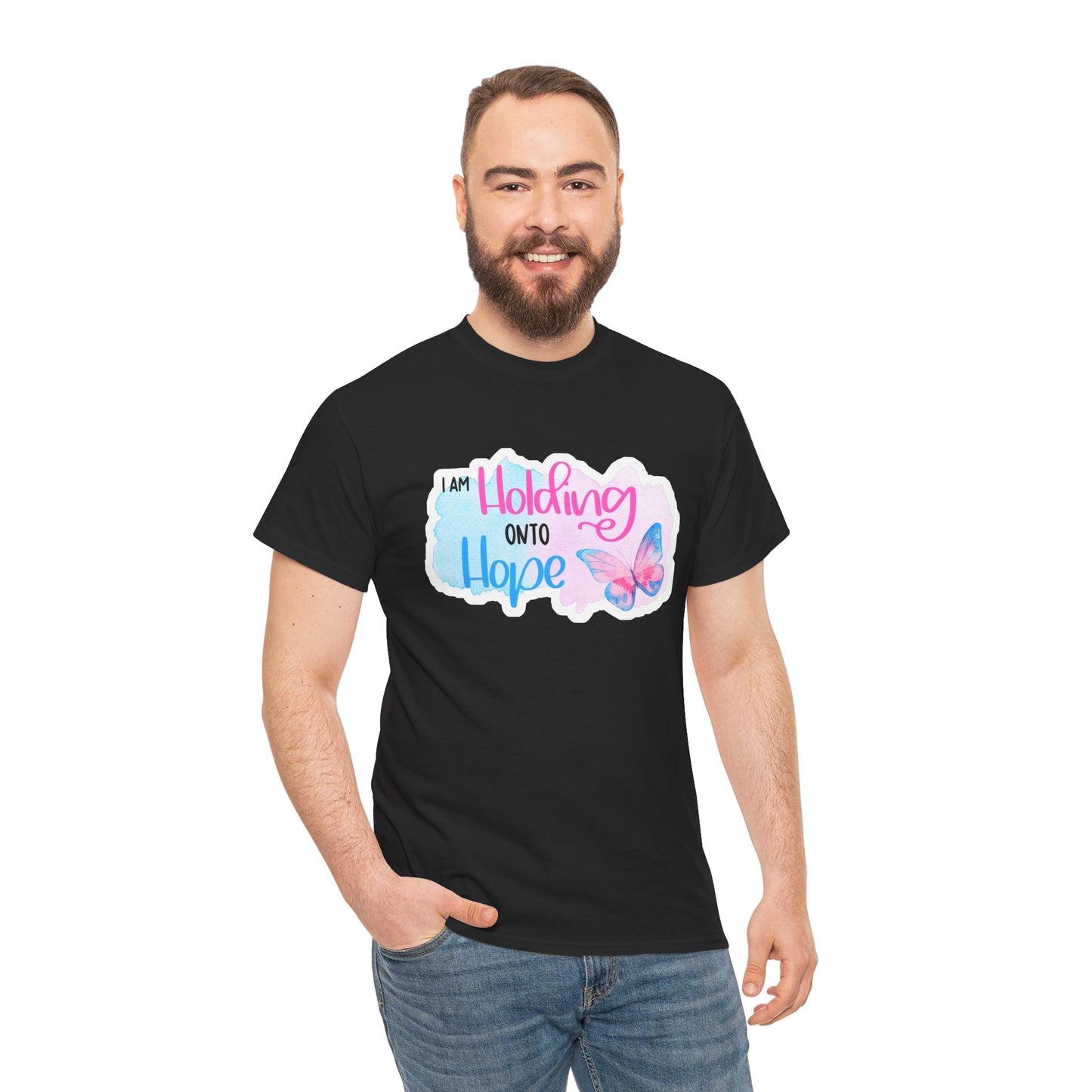 I am Holding onto Hope w/Butterfly—Life after Pregnancy Loss (unisex T-shirt)