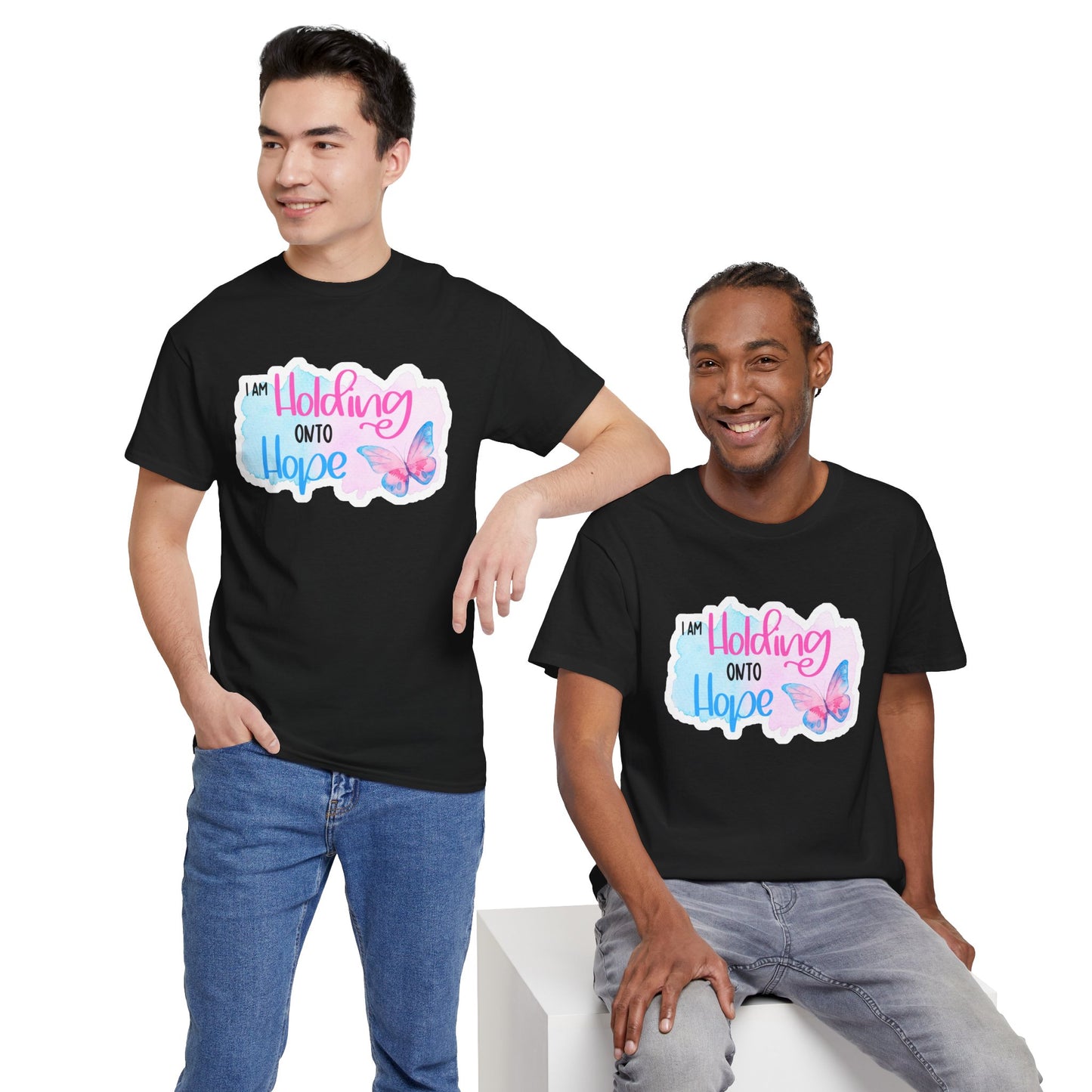 I am Holding onto Hope w/Butterfly—Life after Pregnancy Loss (unisex T-shirt)