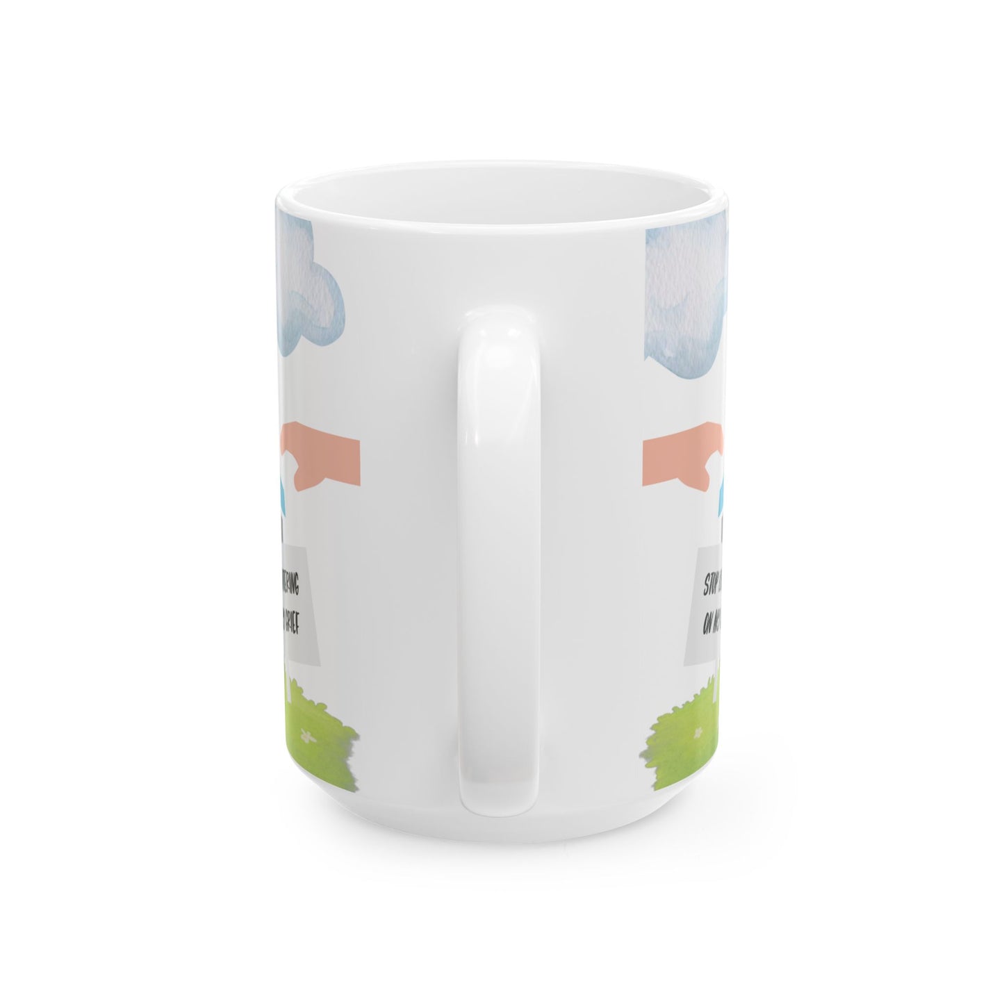 Platitudes in the Trash, Stop Littering on my Grief—Grief Awareness & Education (ceramic coffee mug)