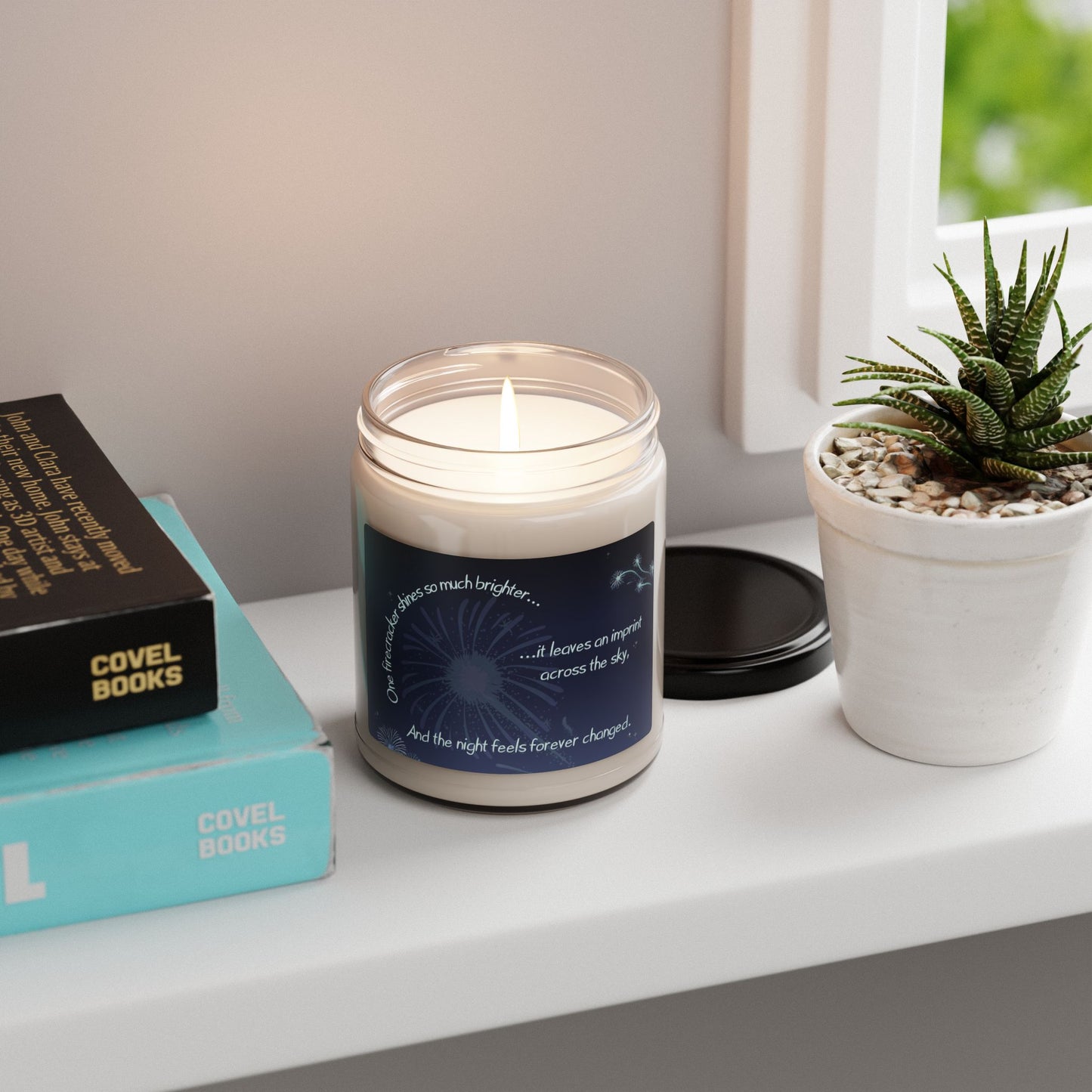 One firecracker shines so much brighter it leaves an imprint across the sky—Baby Loss Remembrance (9 oz soy candle)