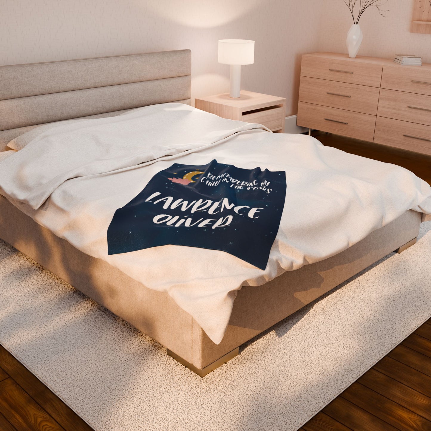 Remembering my Child in the Stars, Personalizable w/Name—Baby Loss Remembrance (minky velveteen blanket)