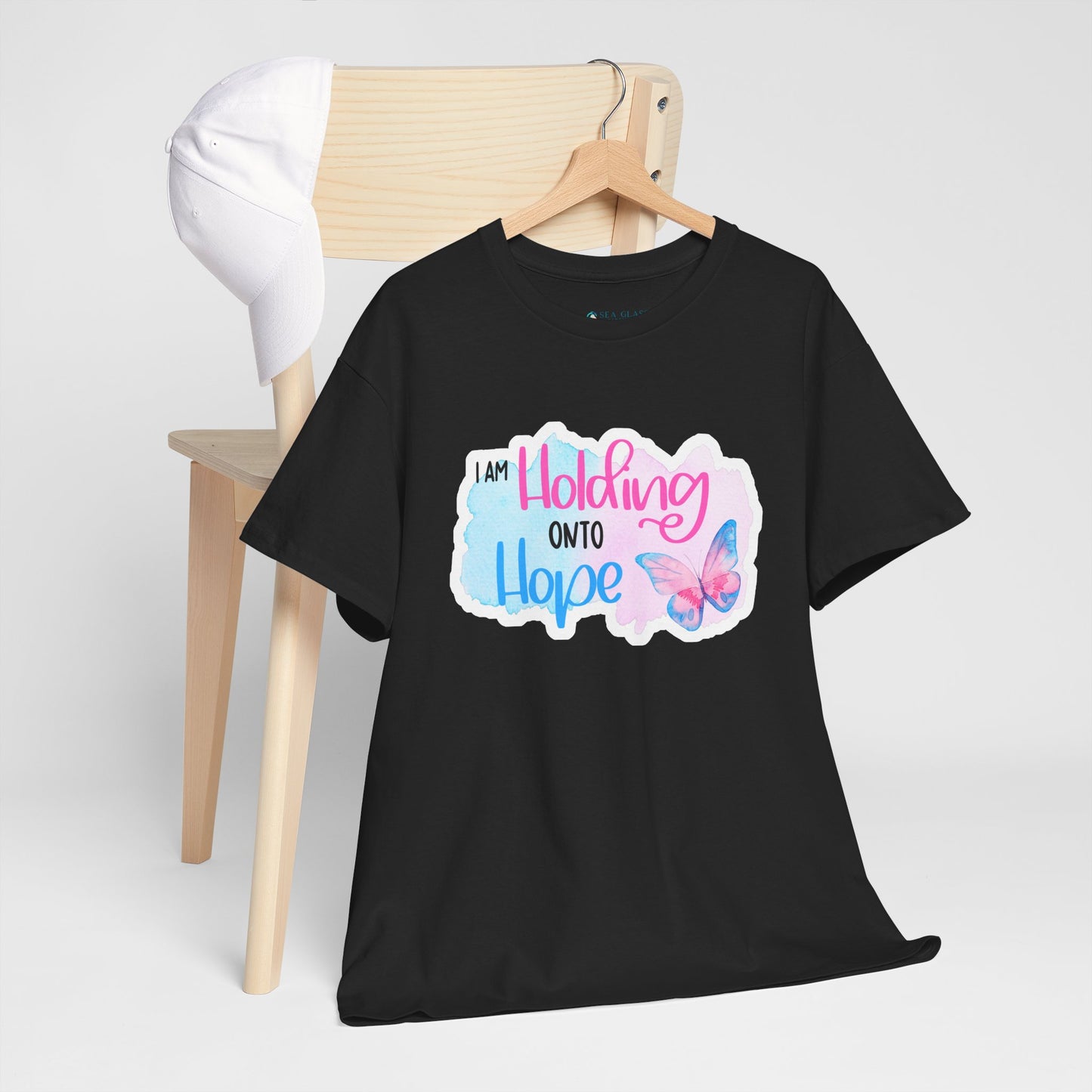 I am Holding onto Hope w/Butterfly—Life after Pregnancy Loss (unisex T-shirt)