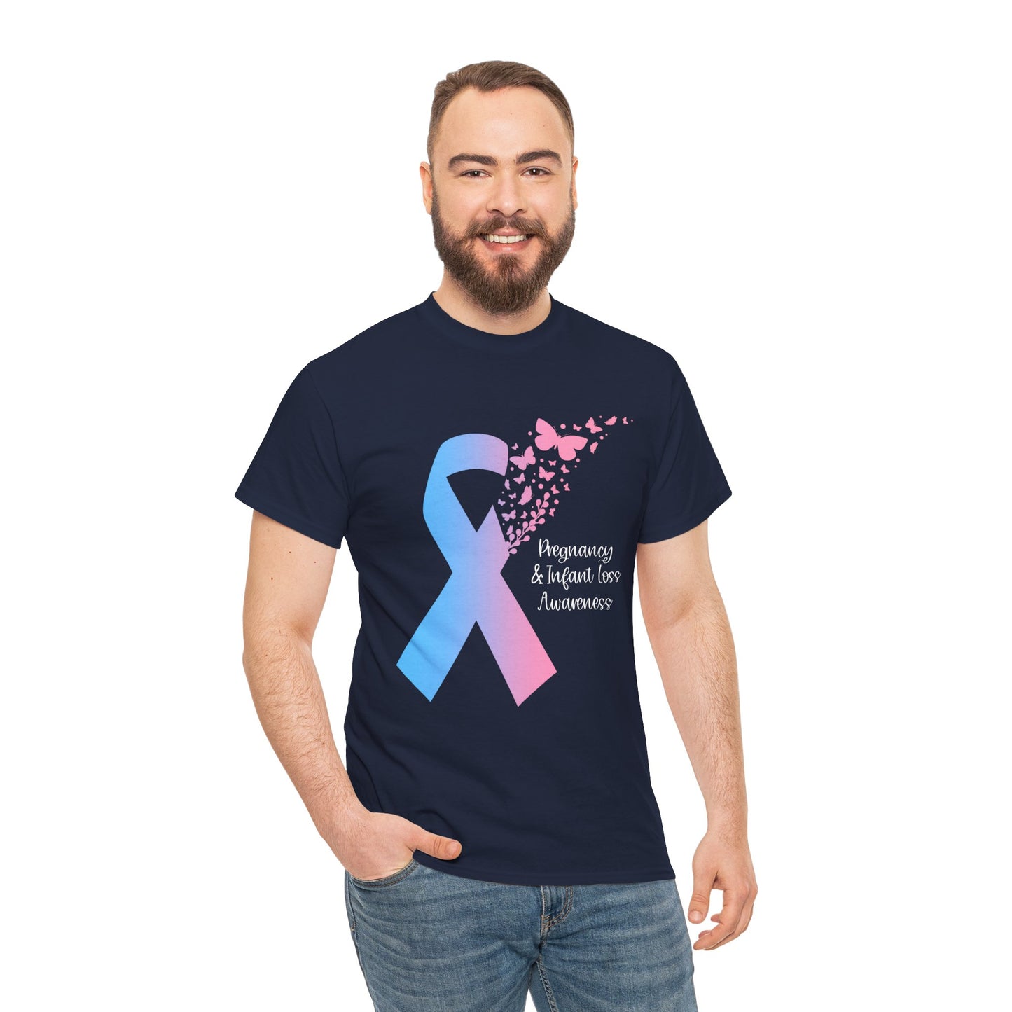 PAIL Awareness Ribbon with Butterflies—Baby Loss Awareness and Remembrance (unisex t-shirt)