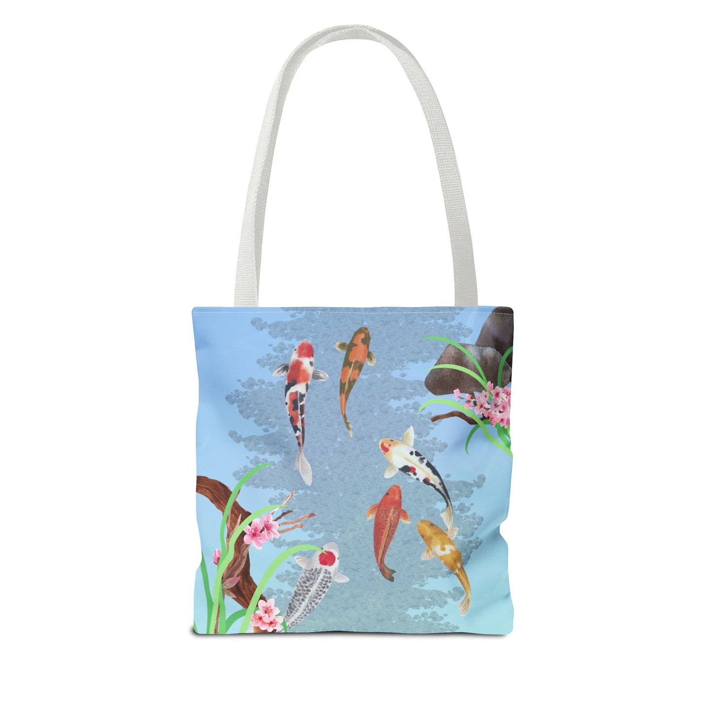 Koi Fish Swimming—Nature Scenery (poly tote bag)