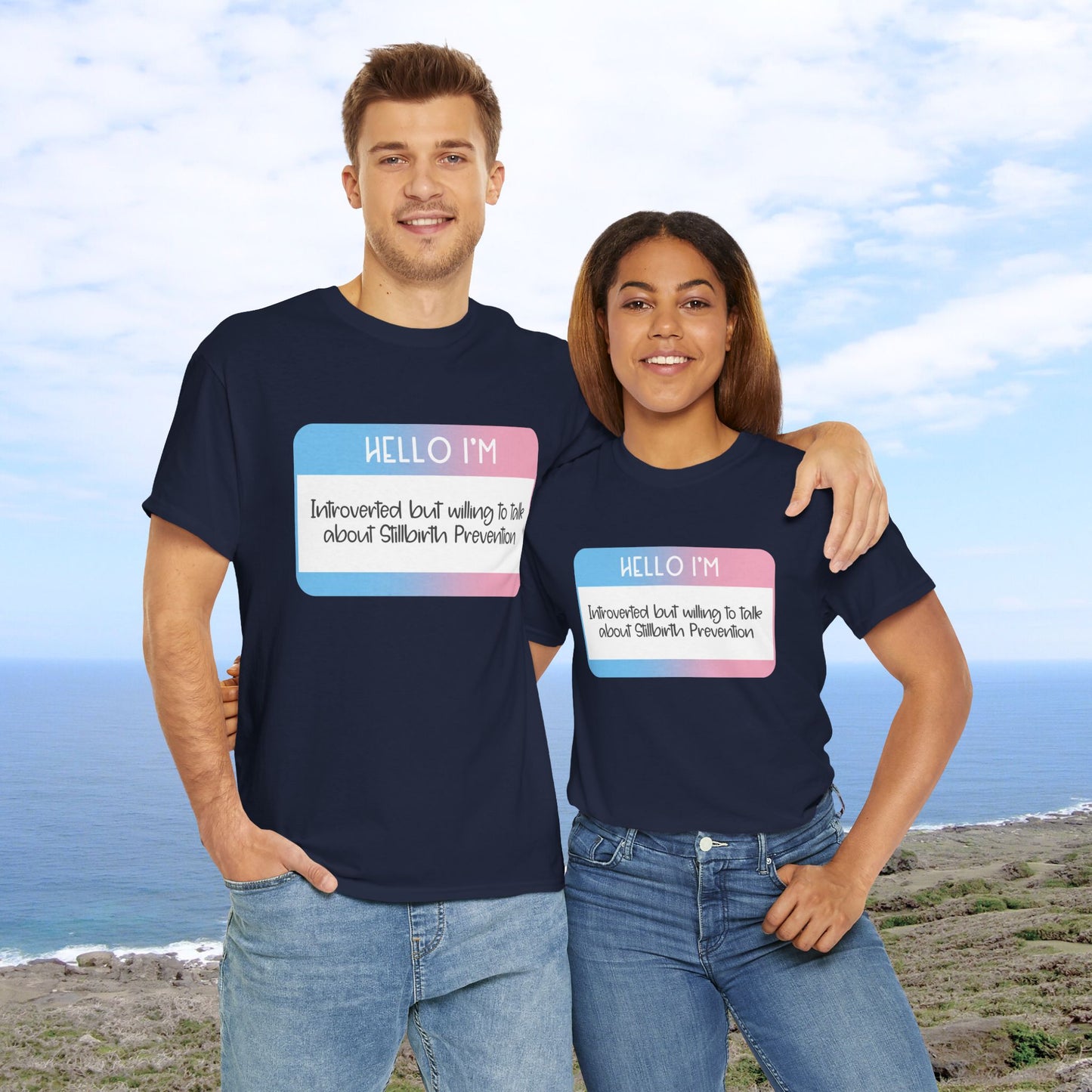 Hello I'm Introverted but Willing to Talk about Stillbirth Prevention—Baby Loss Awareness (unisex t-shirt)