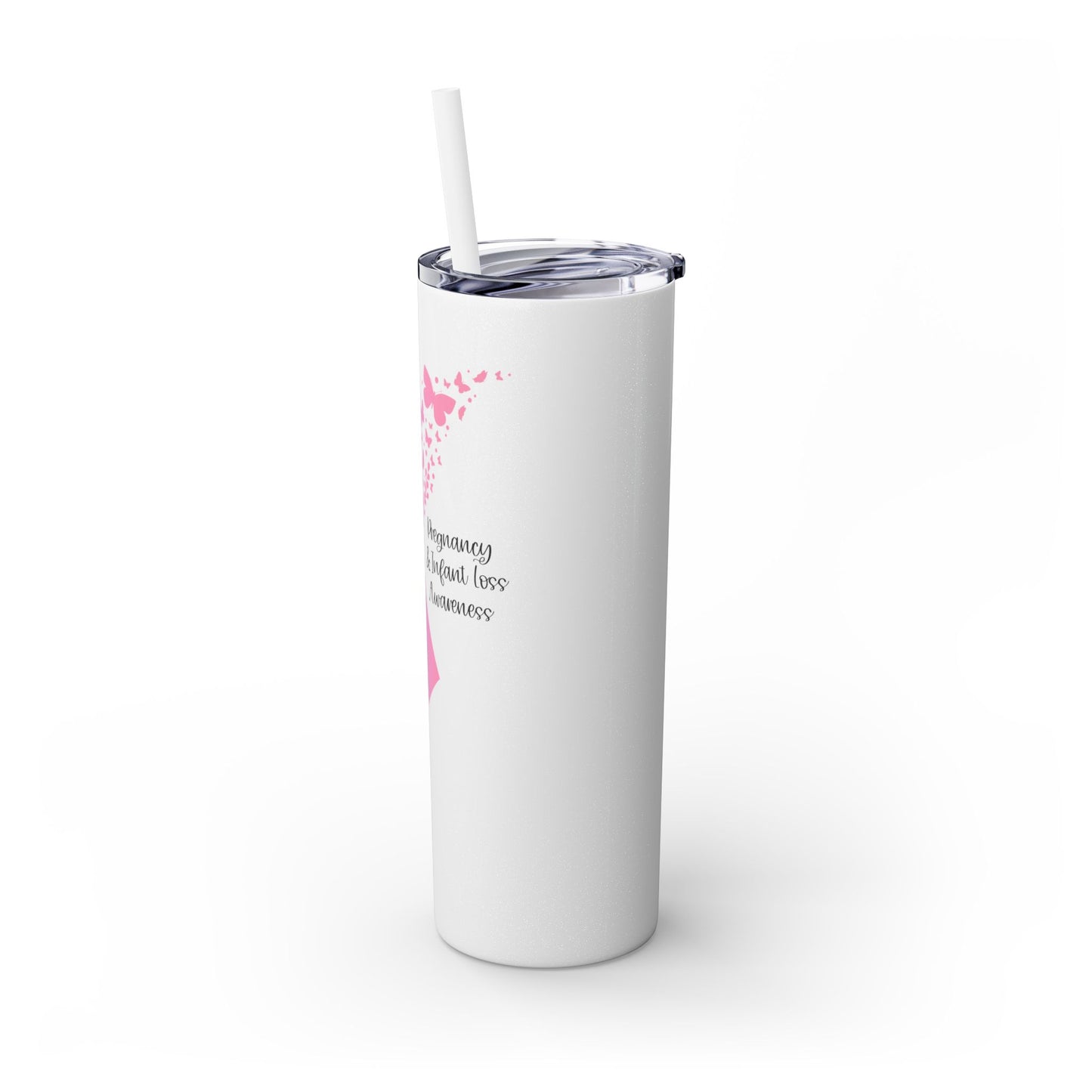 PAIL Awareness Ribbon with Butterflies—Baby Loss Awareness and Remembrance (stainless steel tumbler)