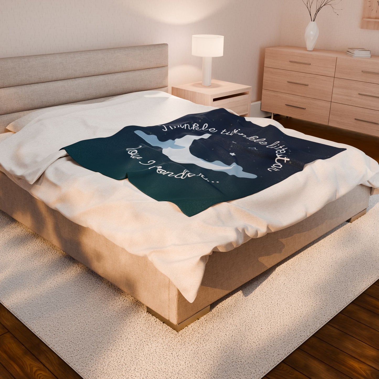 Twinkle twinkle little star, How I wonder—Baby Loss Remembrance (minky velveteen blanket)