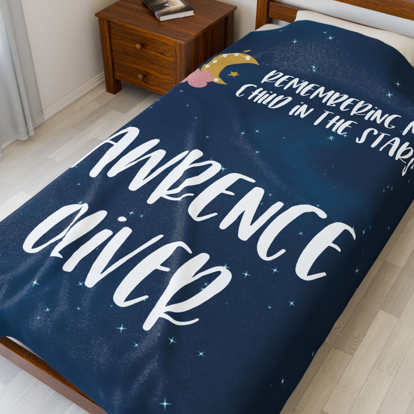 Remembering my Child in the Stars, Personalizable w/Name—Baby Loss Remembrance (minky velveteen blanket)