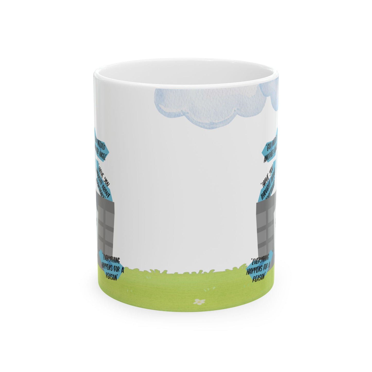 Platitudes in the Trash, Stop Littering on my Grief—Grief Awareness & Education (ceramic coffee mug)