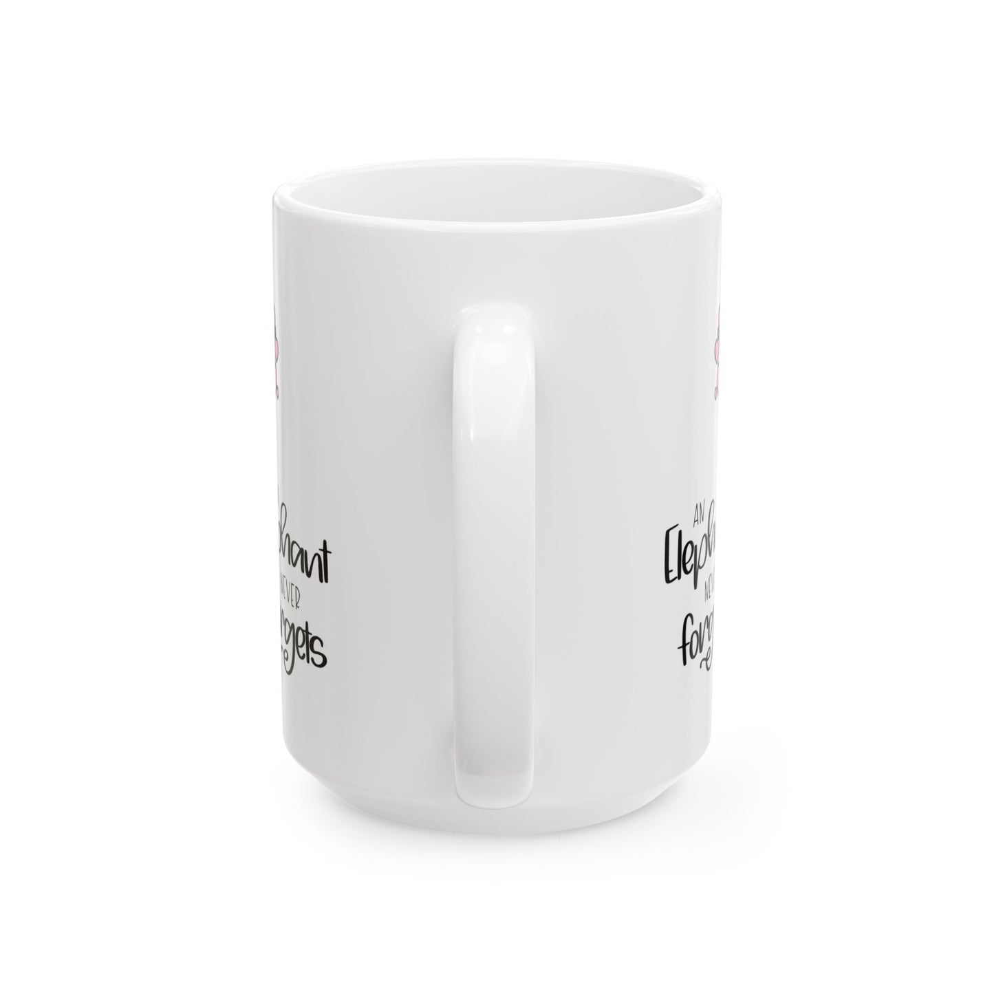 Cartoon Elephant Never Forgets—Baby Loss Remembrance (ceramic coffee mug)