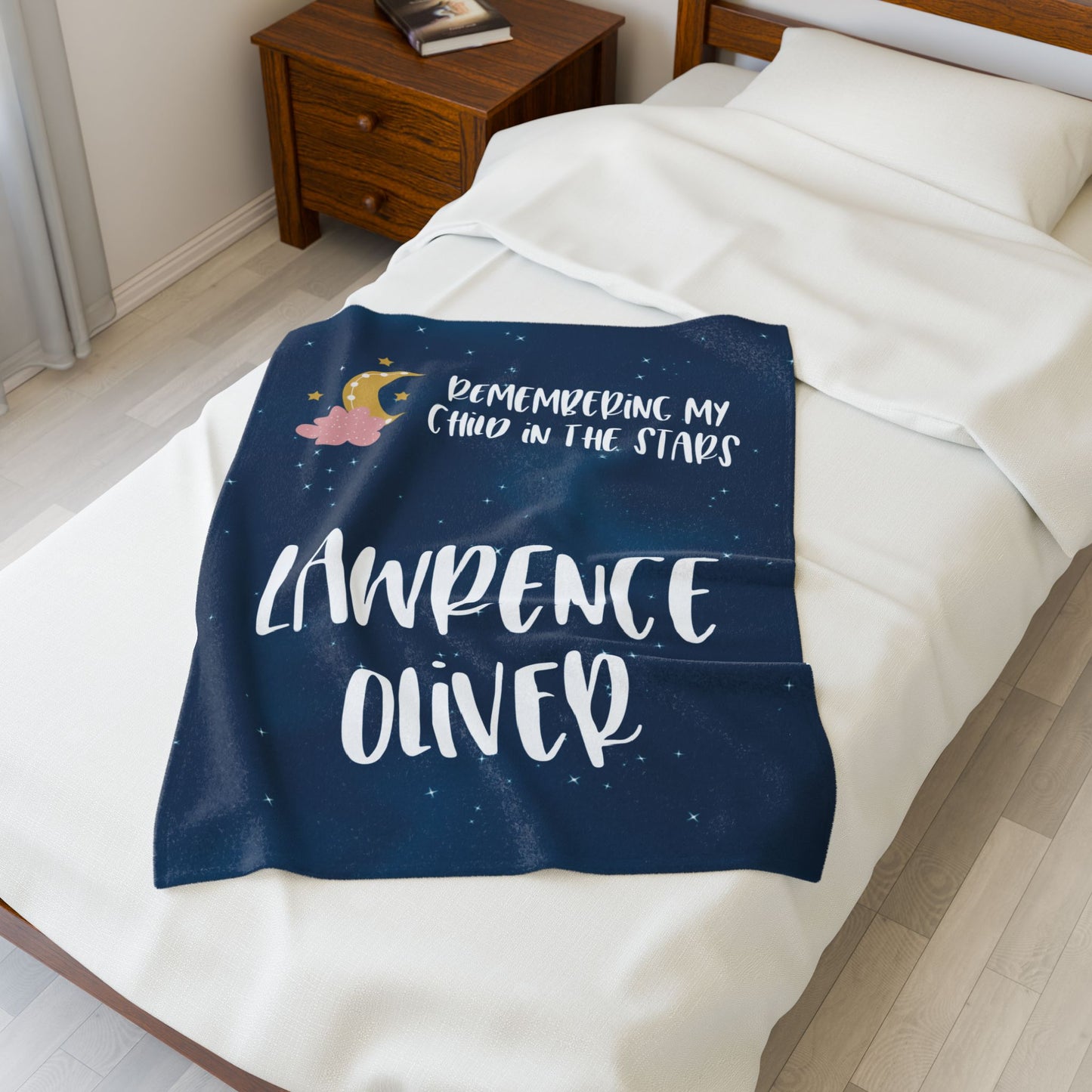 Remembering my Child in the Stars, Personalizable w/Name—Baby Loss Remembrance (minky velveteen blanket)