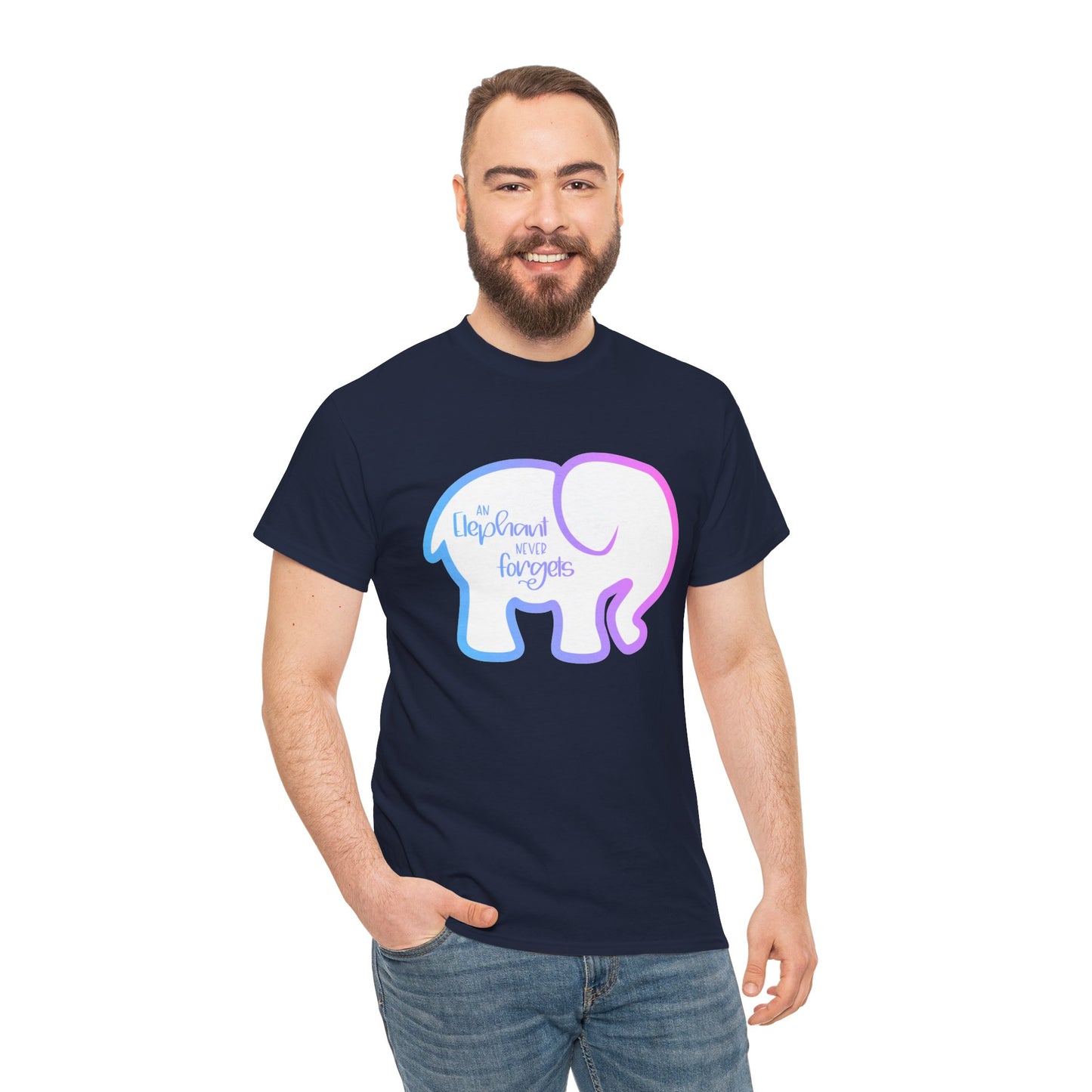 Simple Elephant Never Forgets—Baby Loss Remembrance (unisex t-shirt)