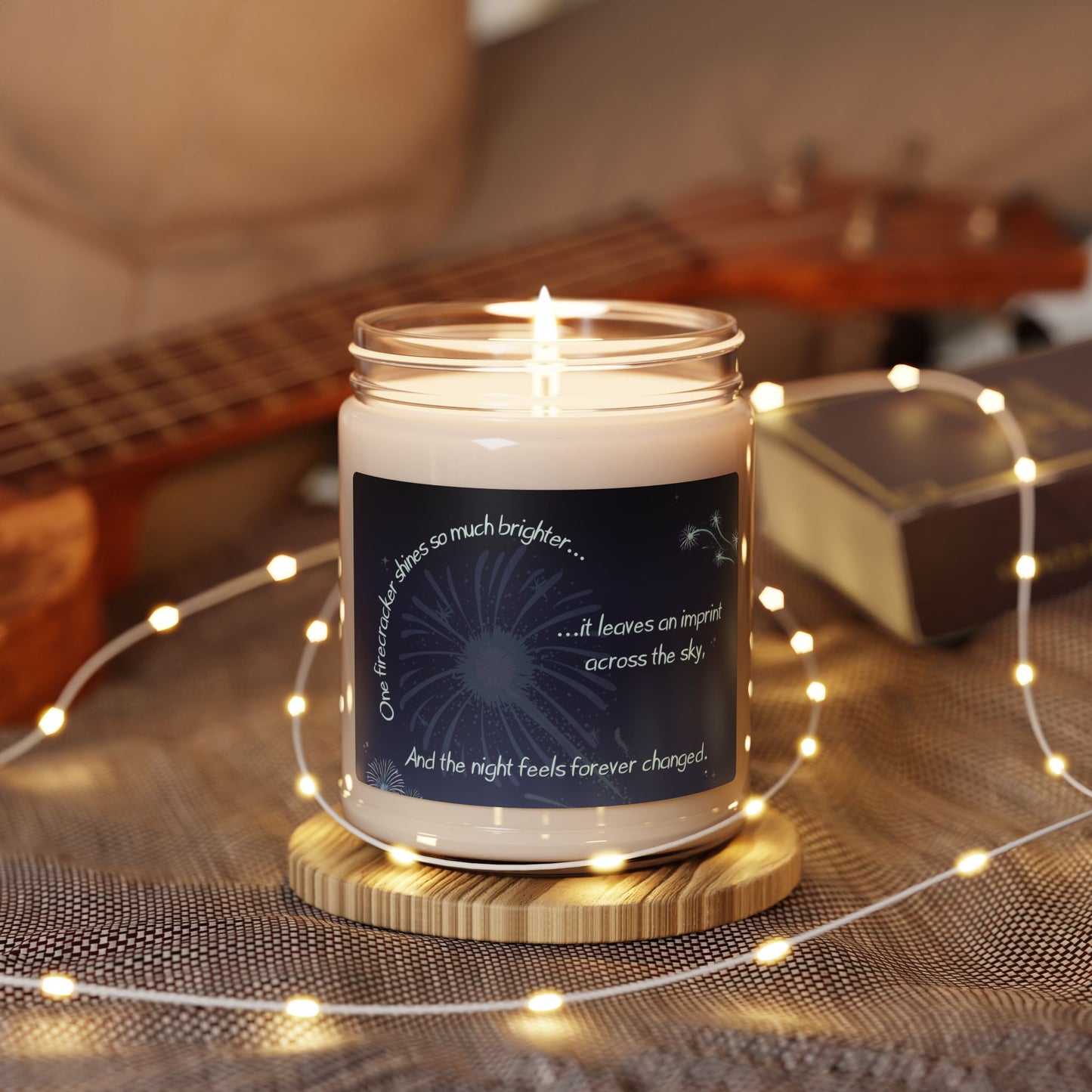 One firecracker shines so much brighter it leaves an imprint across the sky—Baby Loss Remembrance (9 oz soy candle)