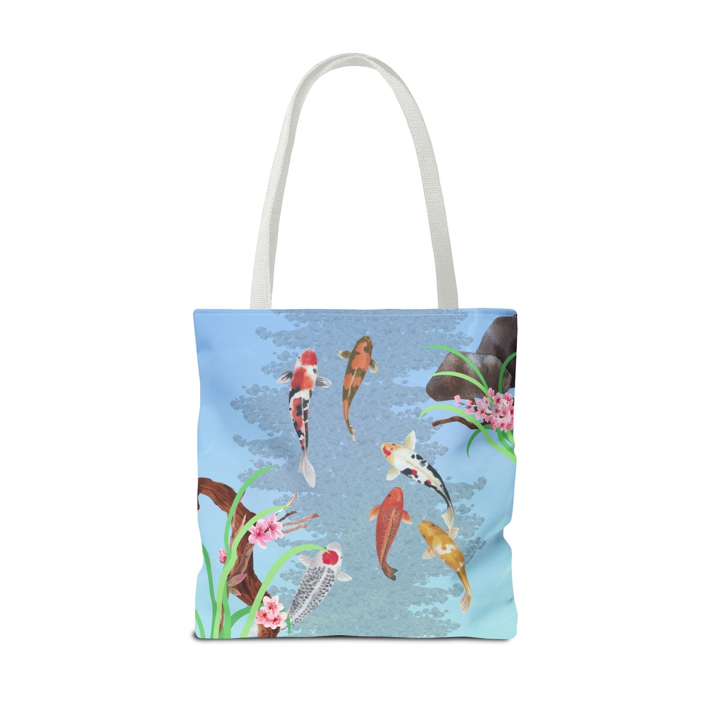 Koi Fish Swimming—Nature Scenery (poly tote bag)