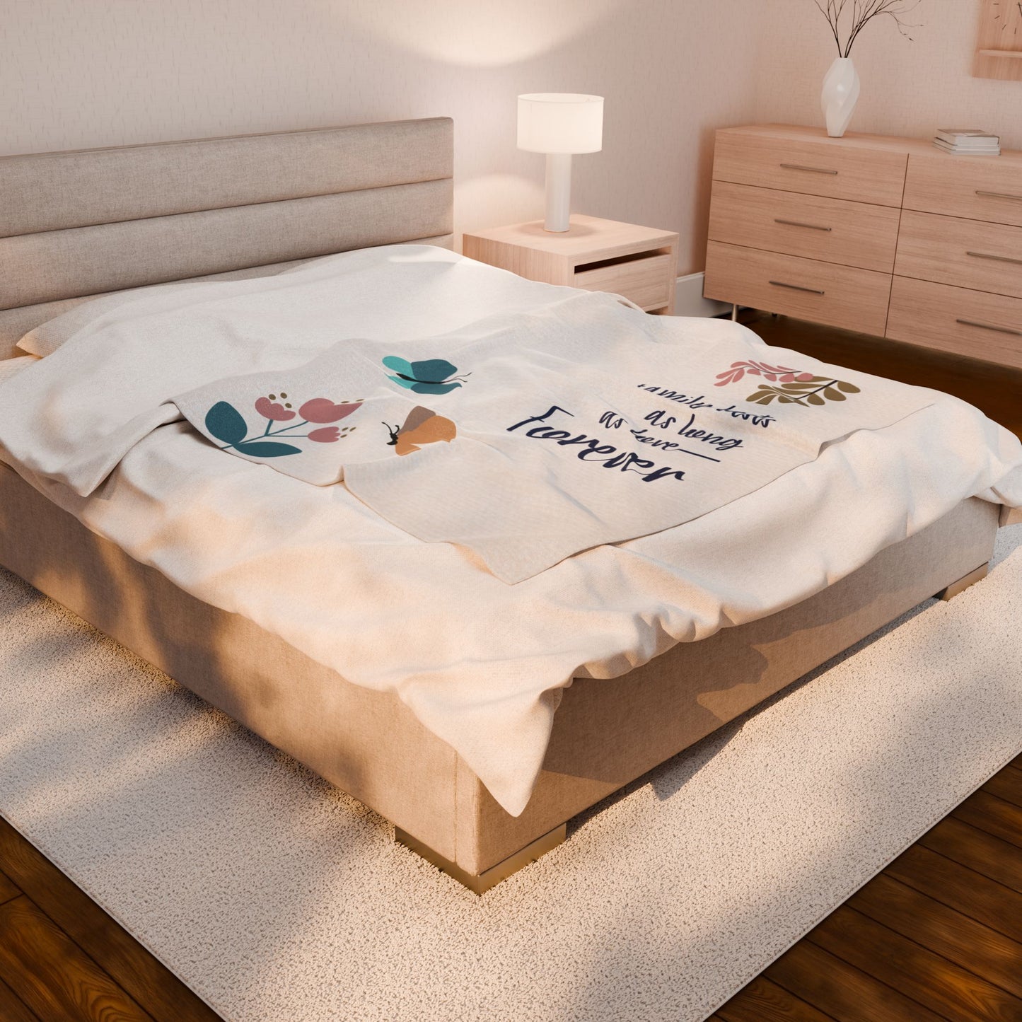 Family lasts as long as love—Forever…Baby Loss Remembrance (minky velveteen blanket)