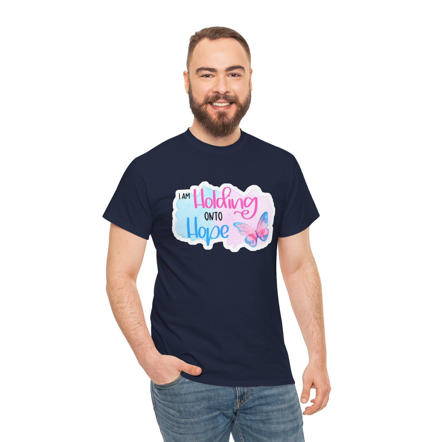 I am Holding onto Hope w/Butterfly—Life after Pregnancy Loss (unisex T-shirt)
