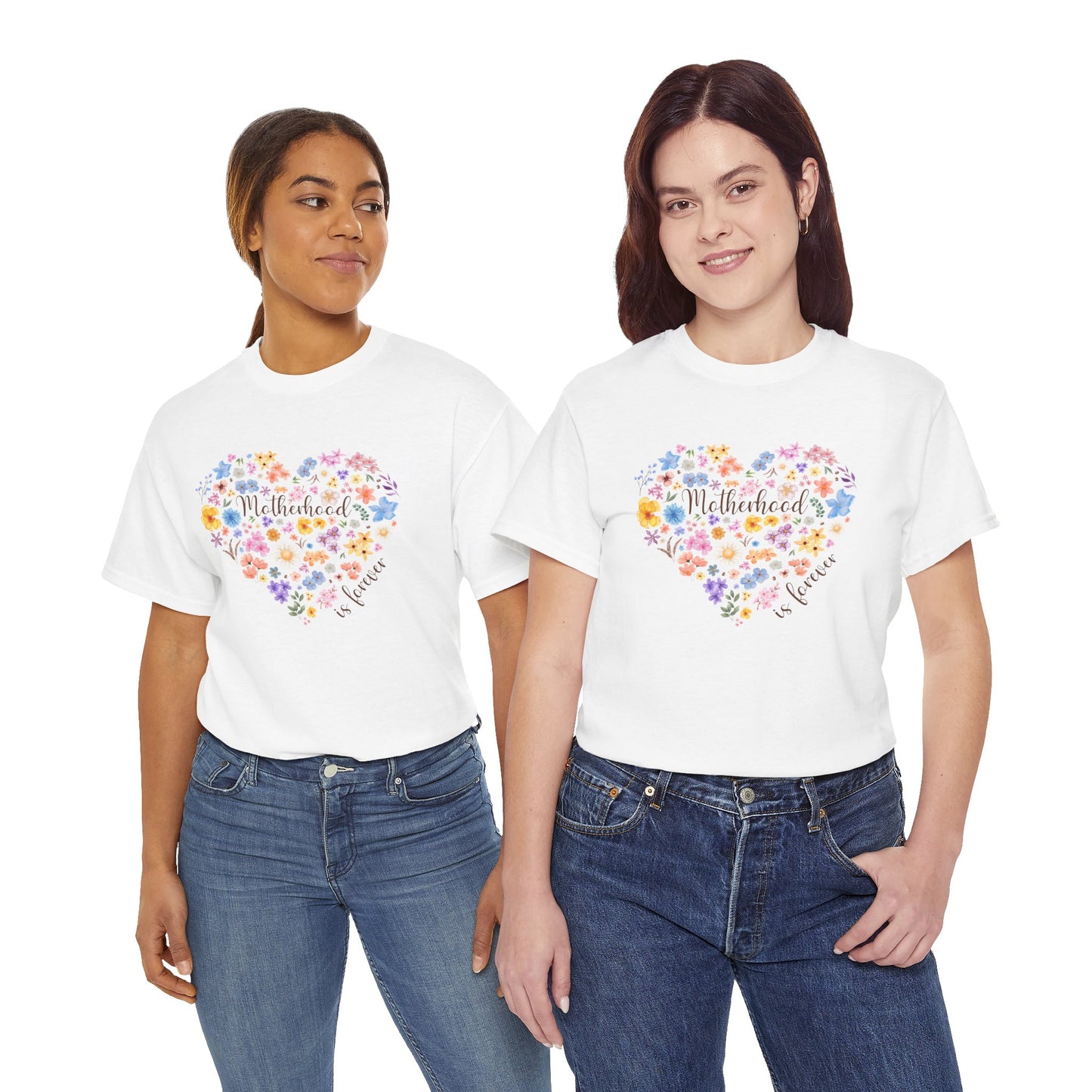 Floral Heart Motherhood/Fatherhood is Forever—Baby Loss Remembrance (unisex t-shirt)