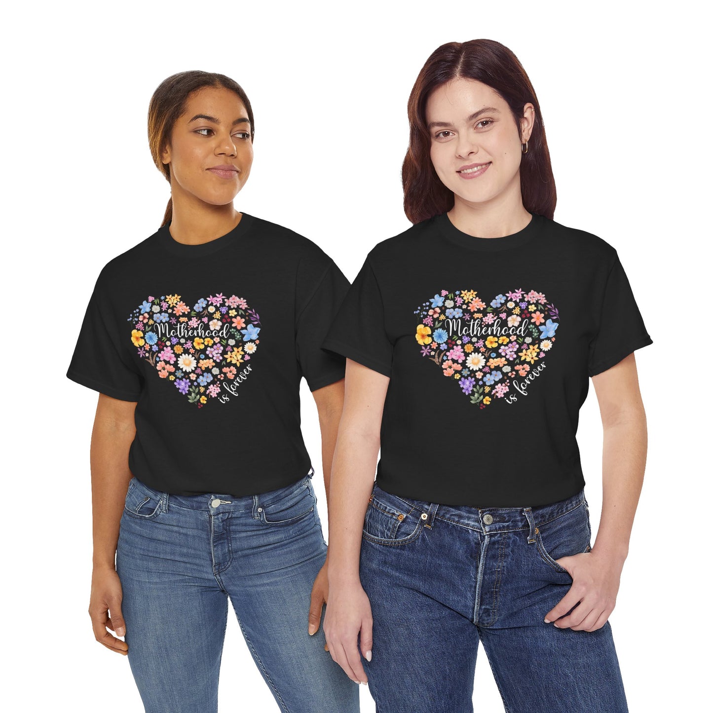 Floral Heart Motherhood/Fatherhood is Forever—Baby Loss Remembrance (unisex t-shirt)