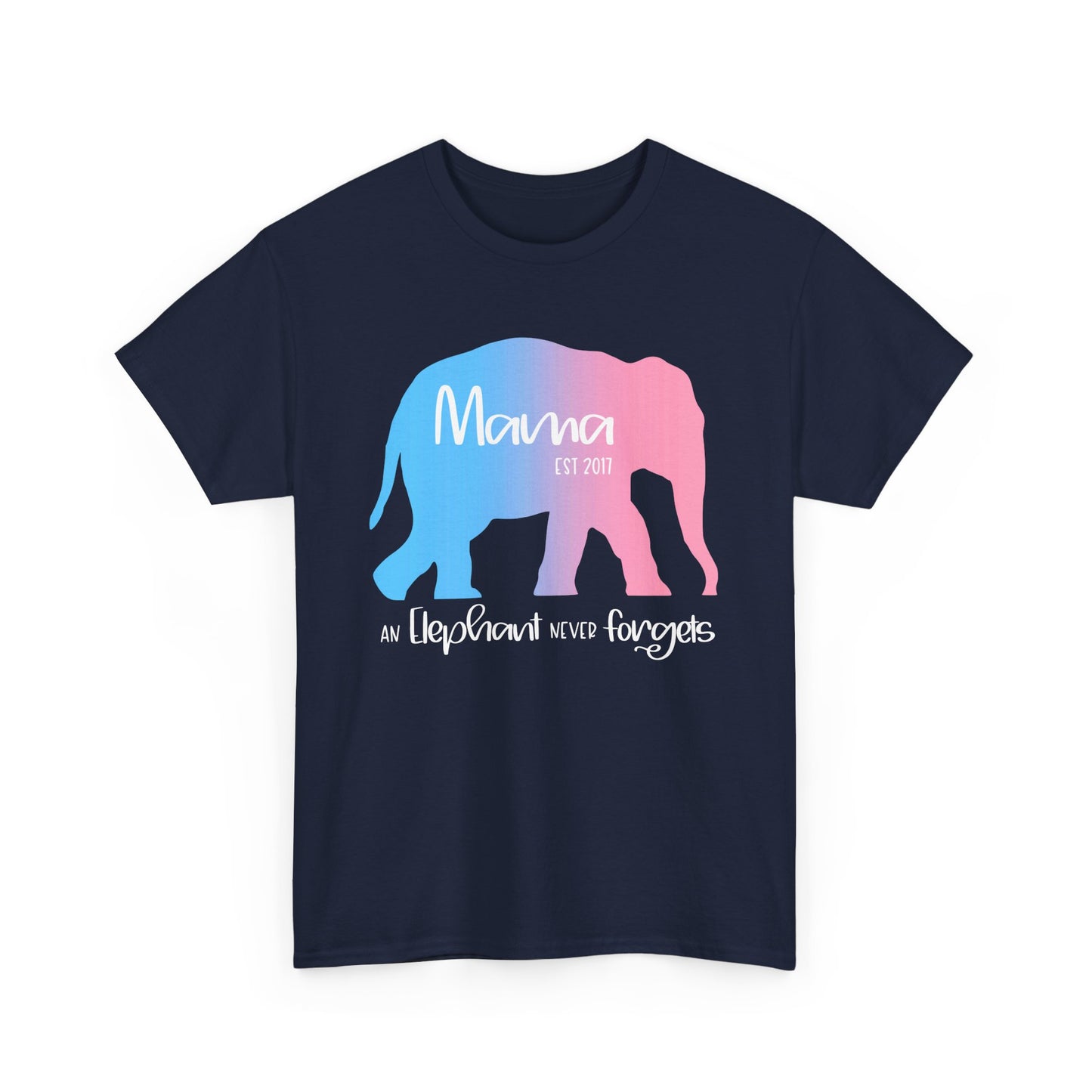 Mama/Papa Est Year Elephant Never Forgets—Baby Loss Remembrance (unisex t-shirt)