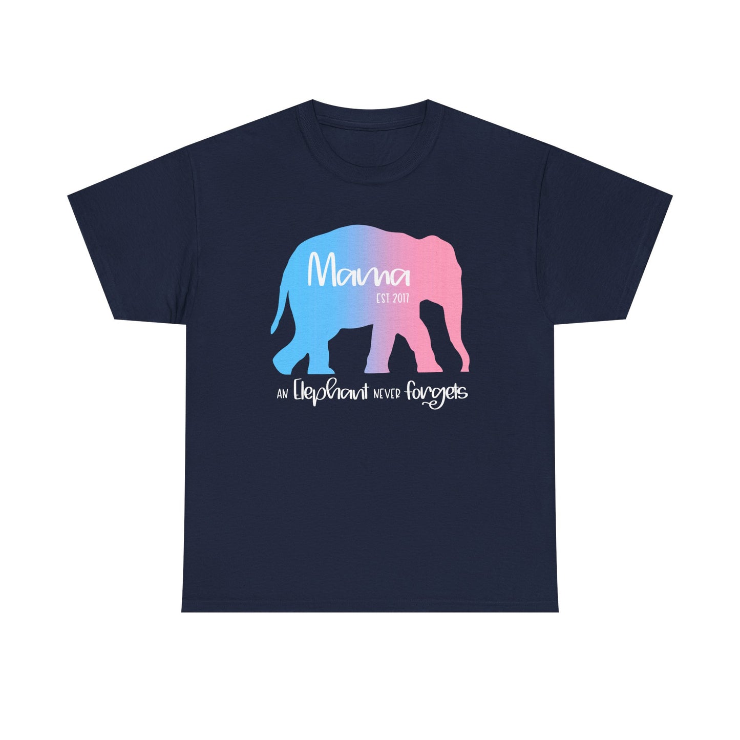 Mama/Papa Est Year Elephant Never Forgets—Baby Loss Remembrance (unisex t-shirt)