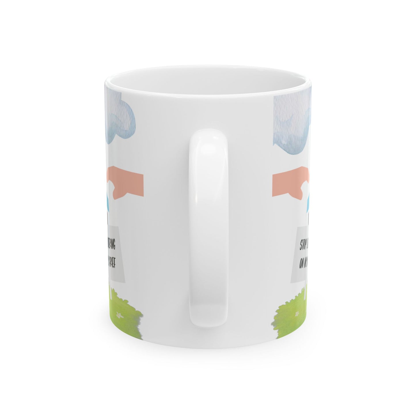 Platitudes in the Trash, Stop Littering on my Grief—Grief Awareness & Education (ceramic coffee mug)