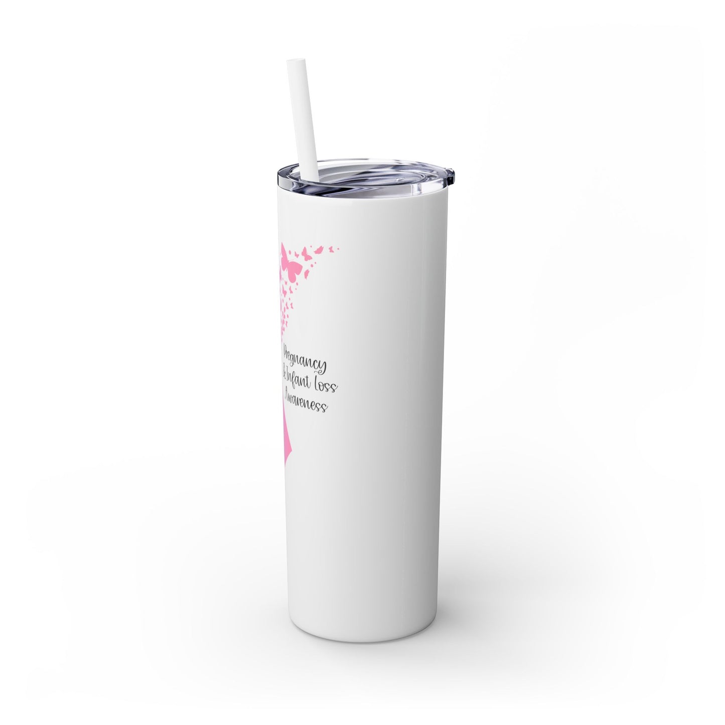 PAIL Awareness Ribbon with Butterflies—Baby Loss Awareness and Remembrance (stainless steel tumbler)