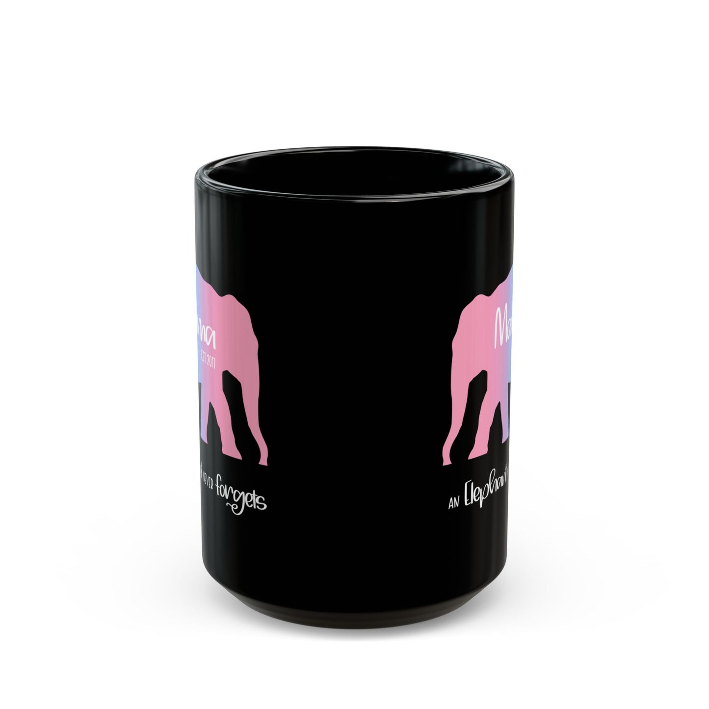 Mama/Papa Est Year Elephant Never Forgets—Baby Loss Remembrance (ceramic coffee mug)