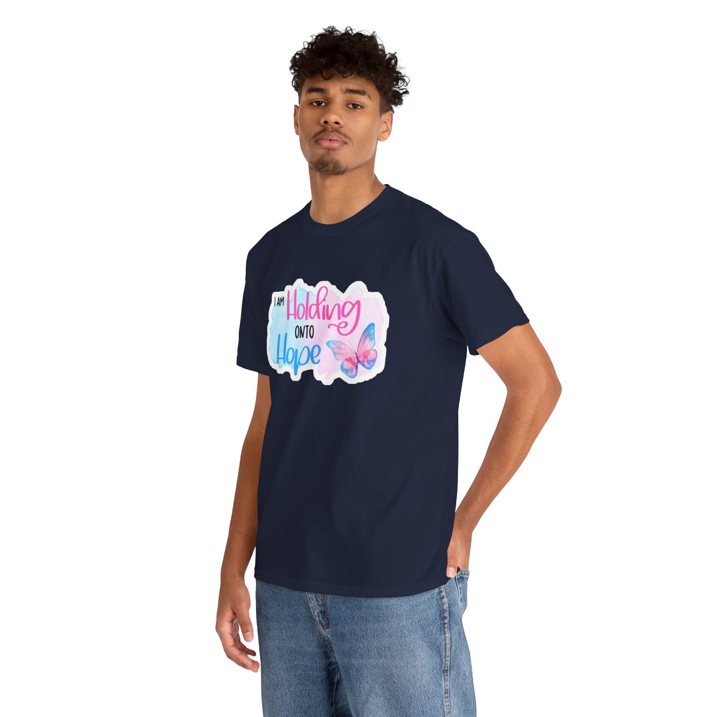 I am Holding onto Hope w/Butterfly—Life after Pregnancy Loss (unisex T-shirt)