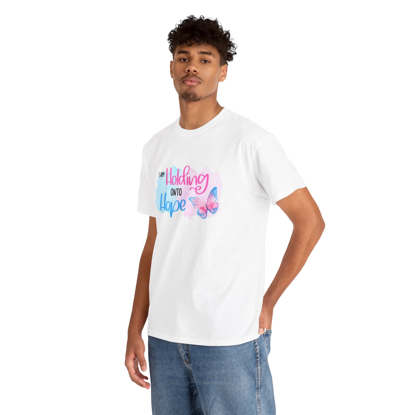 I am Holding onto Hope w/Butterfly—Life after Pregnancy Loss (unisex T-shirt)