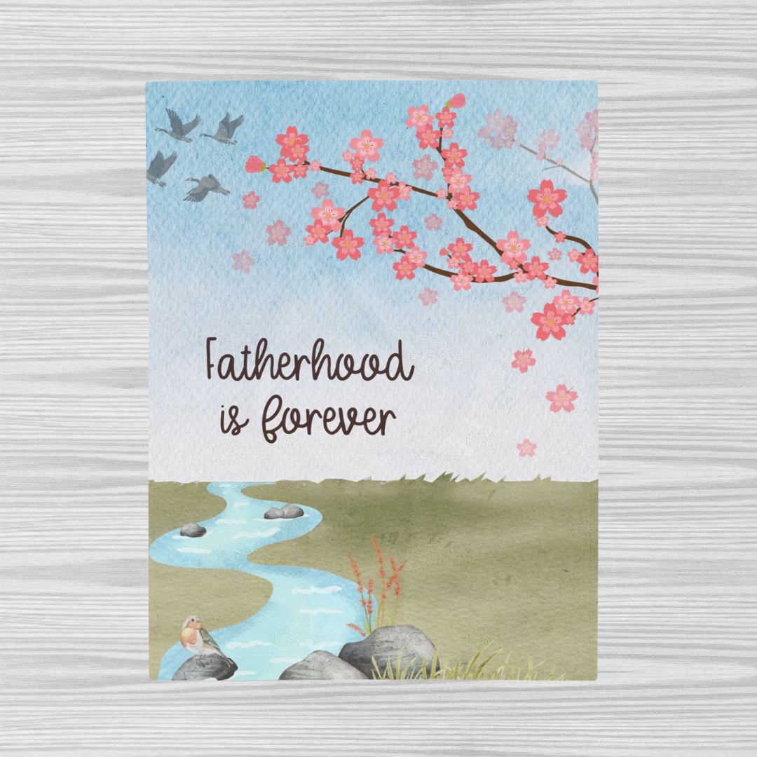 Cherry Blossoms Motherhood/Fatherhood is Forever—I'm a Bereaved Parent (minky velveteen blanket)