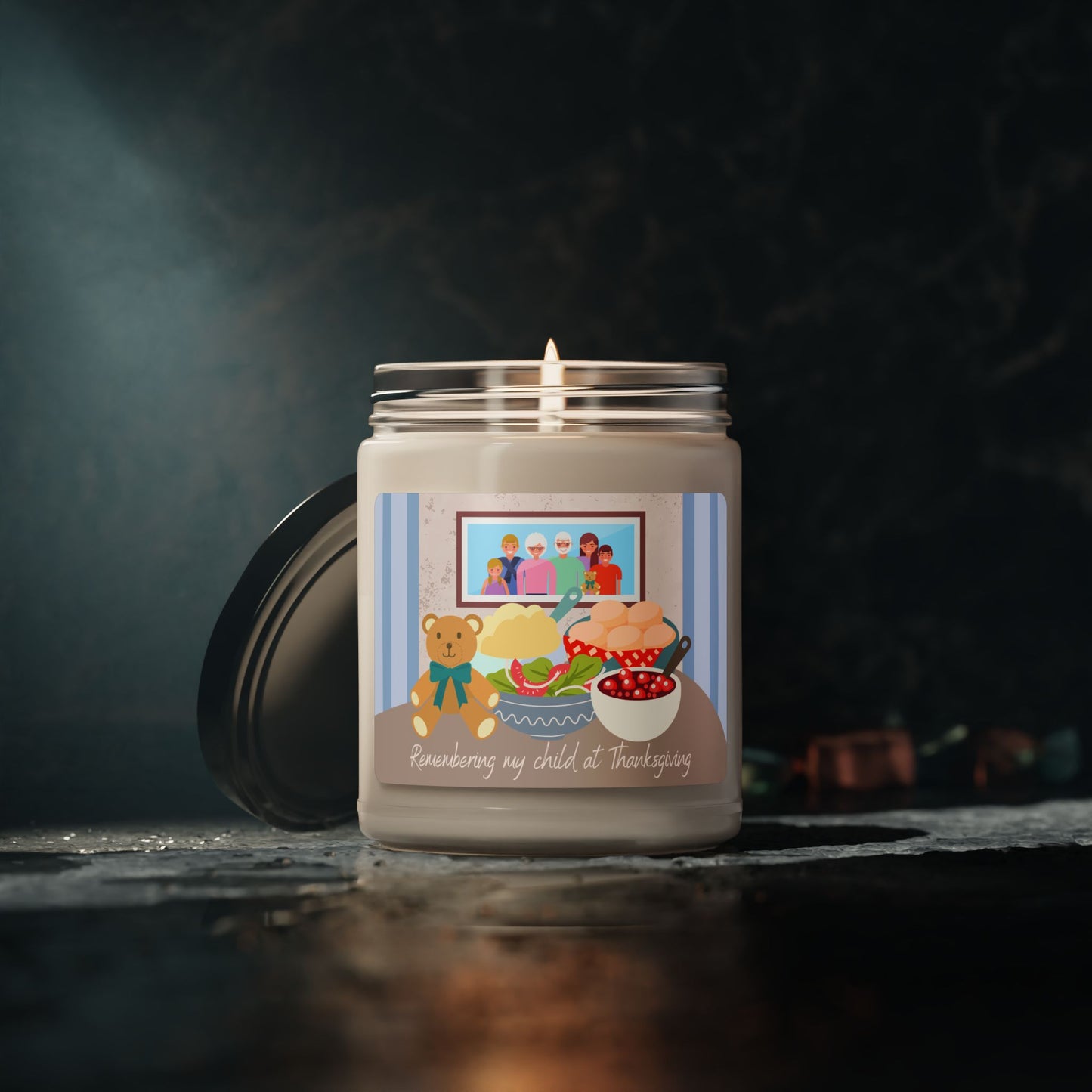 Holiday Table, Remembering my child at Thanksgiving—Baby Loss Remembrance (9 oz soy candle)