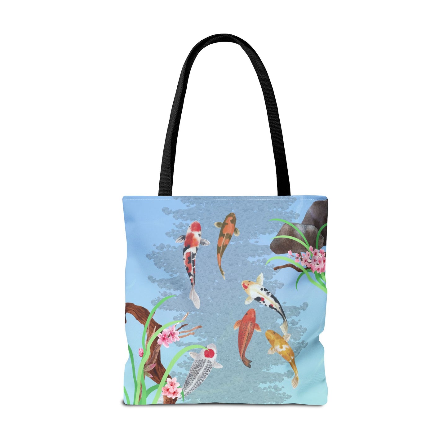 Koi Fish Swimming—Nature Scenery (poly tote bag)