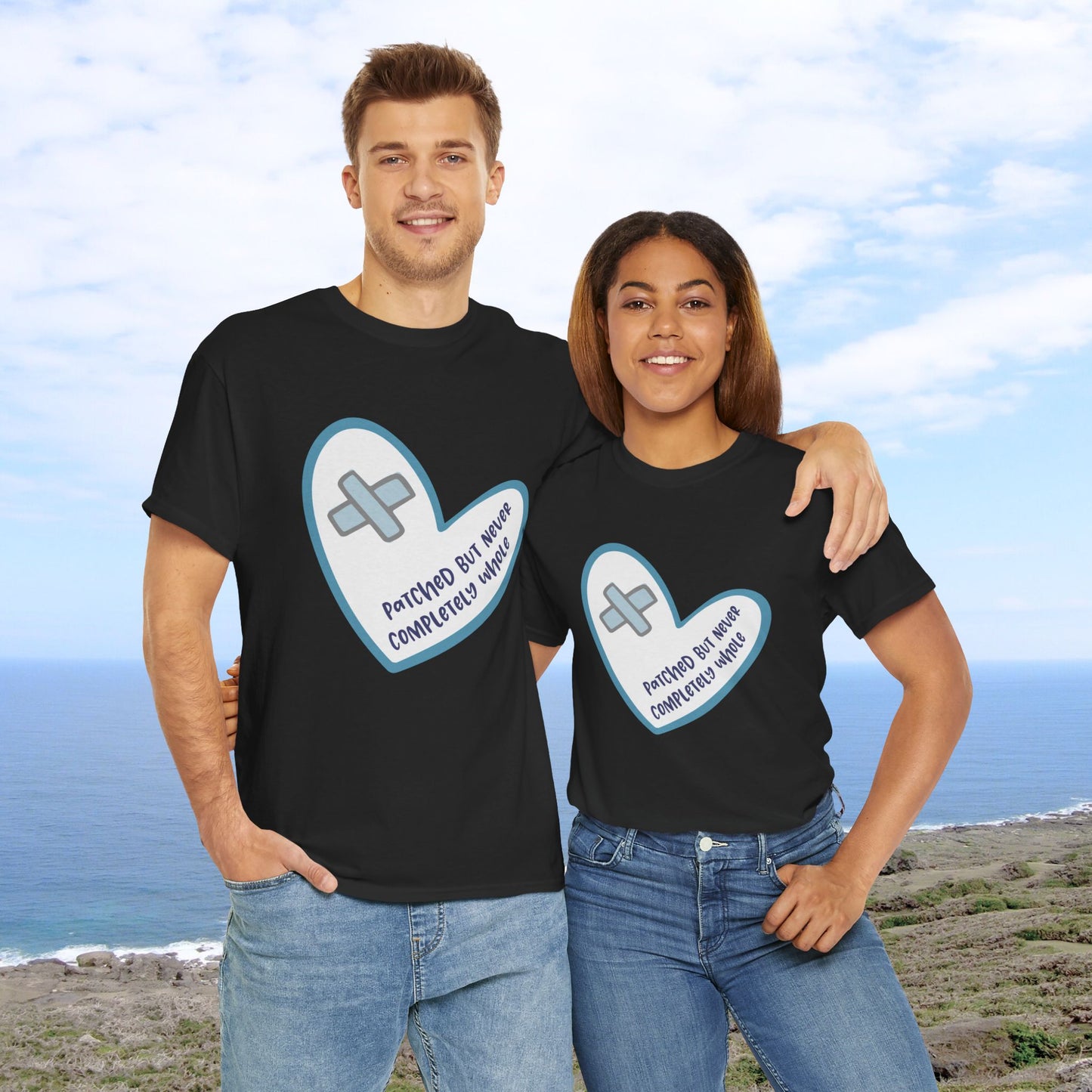 Patched but Never Completely Whole—Life after Tragedy, Trauma, or Loss (unisex t-shirt)