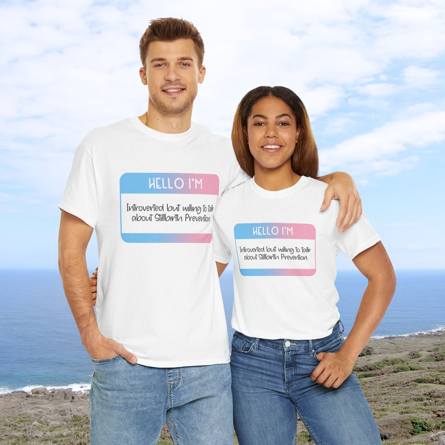 Hello I'm Introverted but Willing to Talk about Stillbirth Prevention—Baby Loss Awareness (unisex t-shirt)