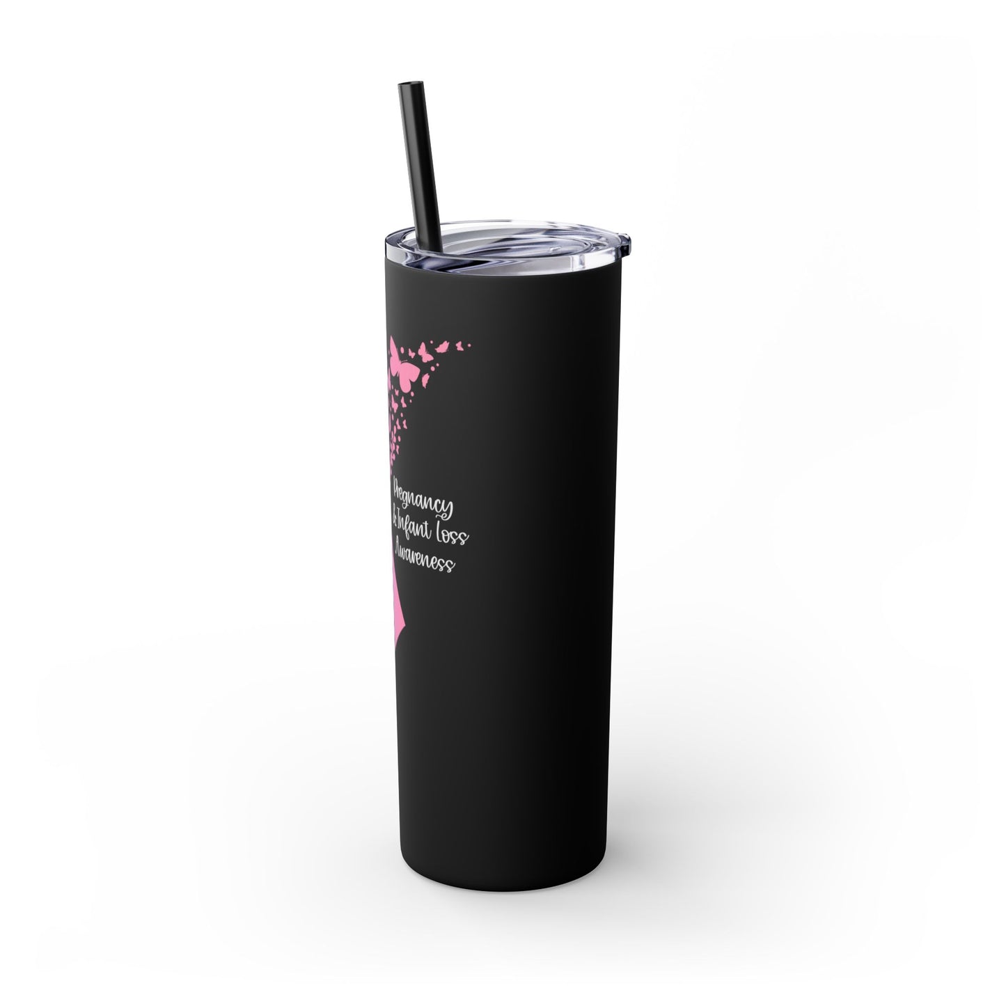 PAIL Awareness Ribbon with Butterflies—Baby Loss Awareness and Remembrance (stainless steel tumbler)